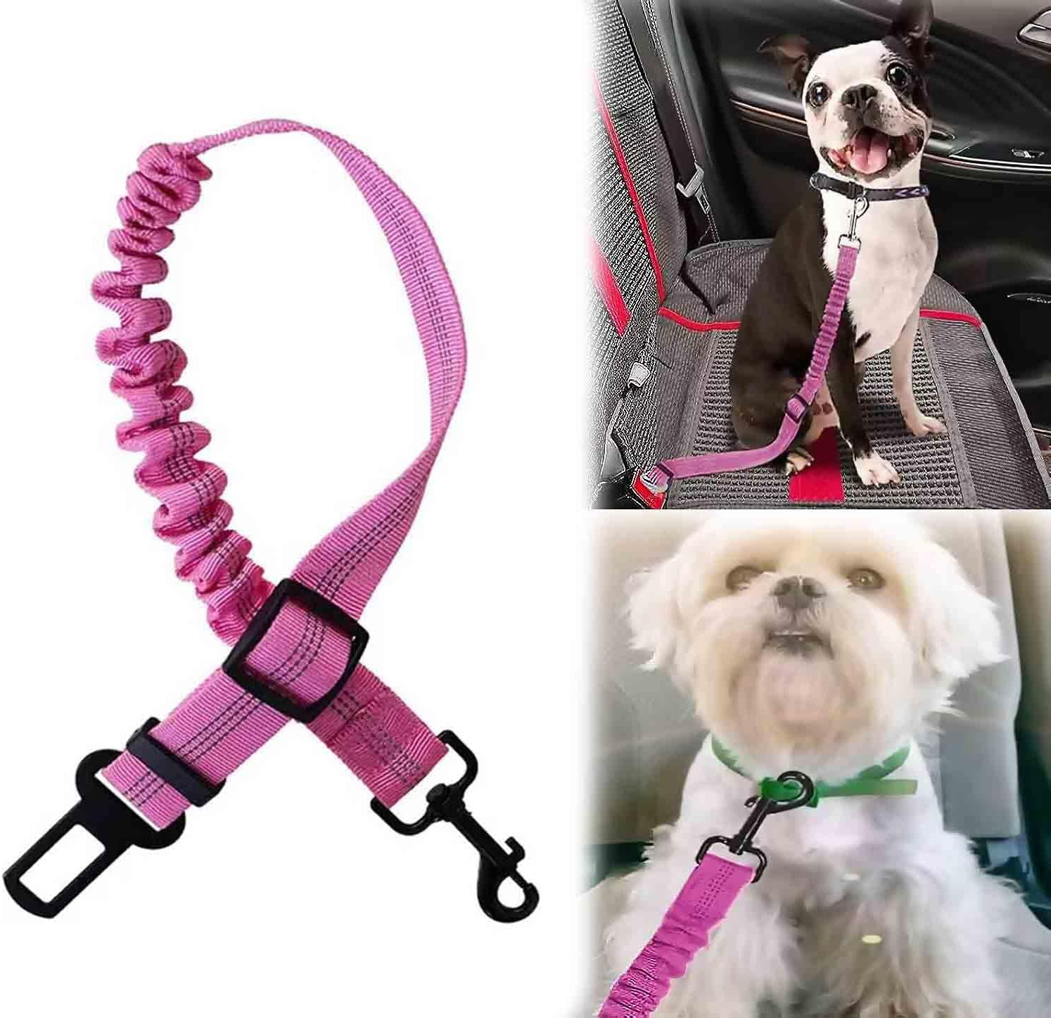 Dog Seat Belt for Car, Dog Seat Belt for Car, Dog Seat Belt for All Dogs and Cats, 52-88 Cm, Pink