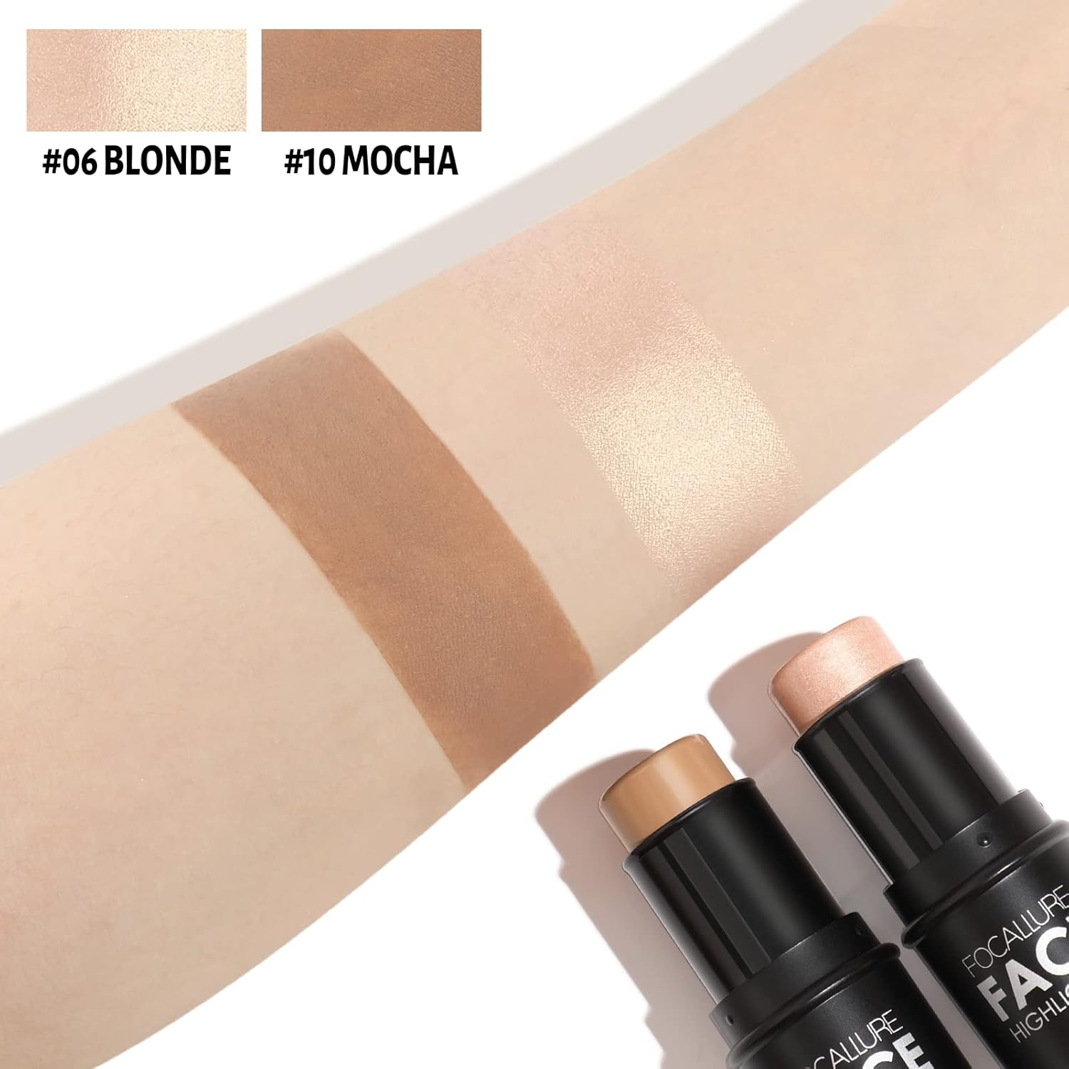 Contouring Stick, Highlighter and Bronzer Contour Pen, Creamy Texture, Long-Lasting Contours, Brightens the Face Make-Up Contouring Pen for Face and Neck (2 Pieces, 10) image number 1