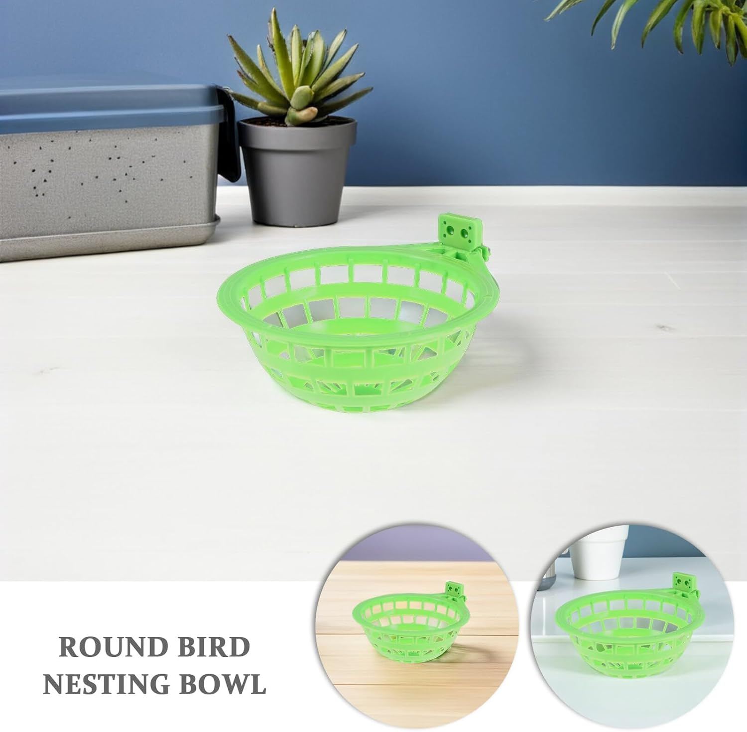 JUMPLAWN 8Pcs Large Plastic Bird Nests Hollow Hanging Breeding Bowls for Finches Parrots Canaries Budgies Pet Bird Supplies Nesting Beds