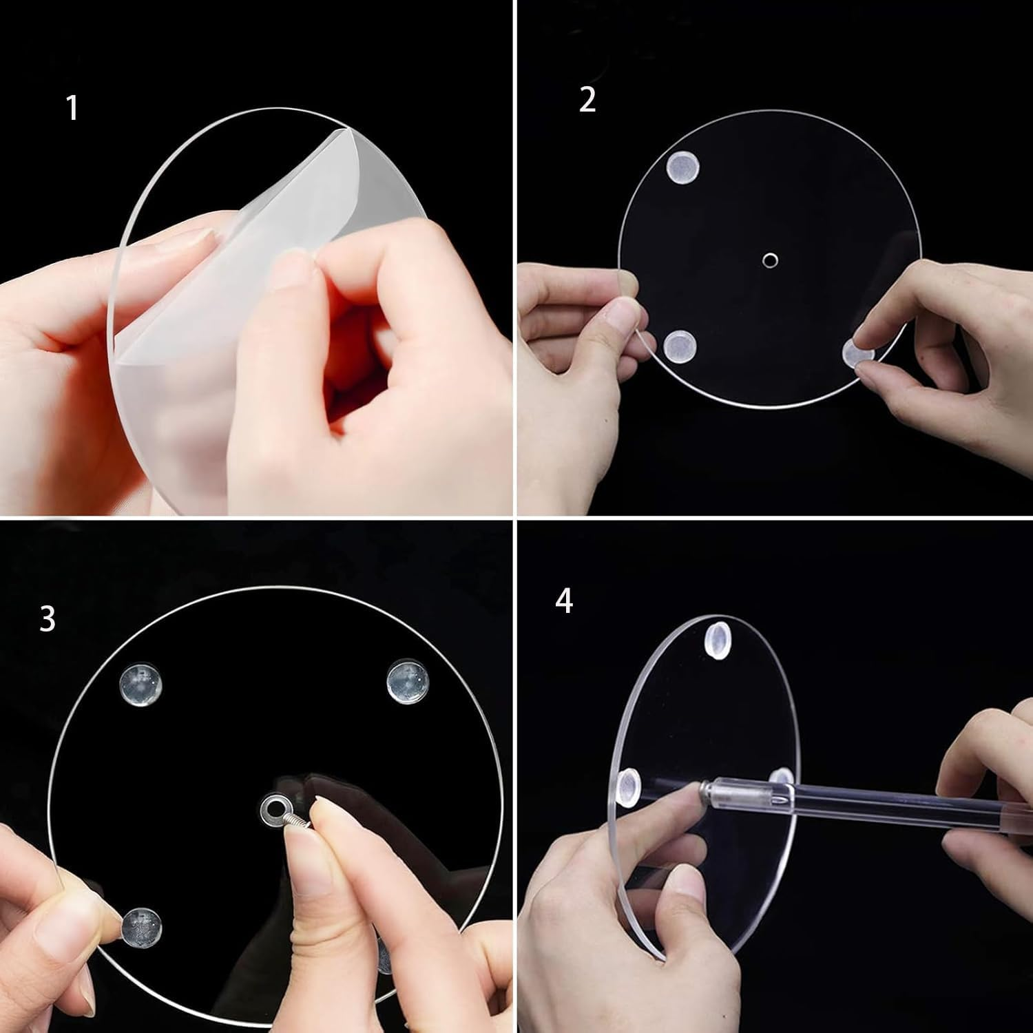 THJOPOKEEL 6 Pack Acrylic Donut Stand, Acrylic Bagel Stand, Clear Doughnut Holder, Donut Display Stand for Dessert Table, Bagel Display Tower for Birthday, Wedding, Baby Shower, Christmas, Party image number 2