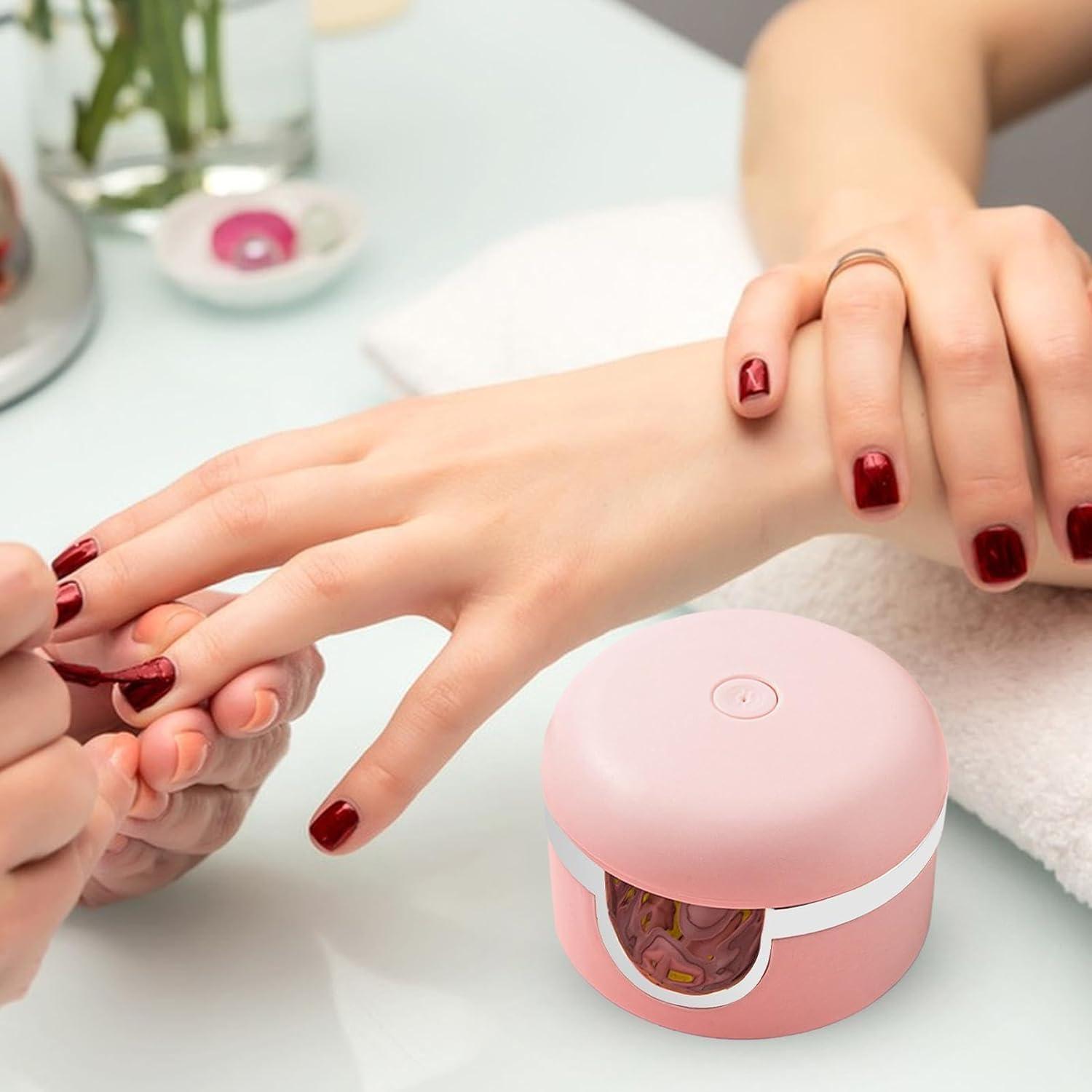 Mini LED Nail Lamp - Mini Nail Lamp | Quick Dry Gel Polish UV Led 90&deg; Rotation Lamp, Portable UV LED Small Nail Light for Gel Nails image number 1