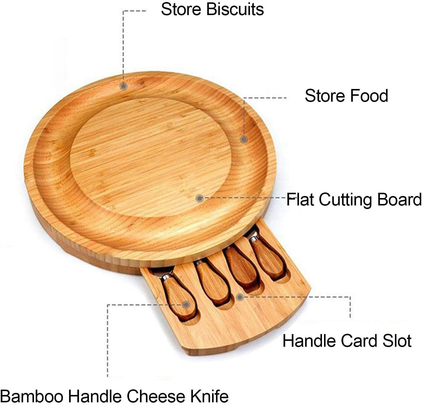 Cheese Board Set | 13.5-Inch Deli Plate | Serving Plate for Cheese, Coffee, Cake, Fruit for Housewarming Birthday Parties Drinking image number 6