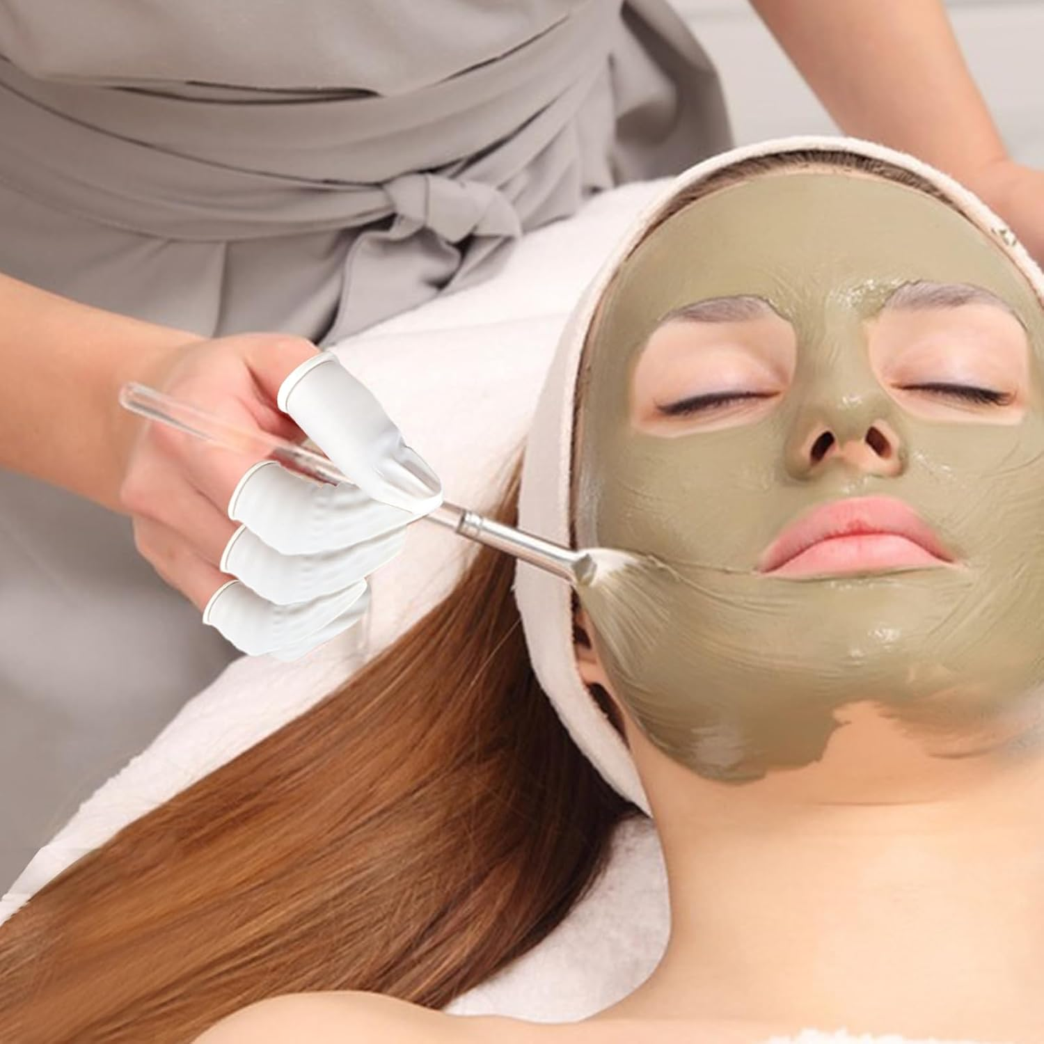 (Approx 300 Pcs) Finger Covers,Latex Finger Covers Disposable Gloves,Thumb and Fingertip Protector Finger Glove,Suitable for Cleaning Beauty Electronic Component Repair Handmade Oroduction(Whiter) image number 4