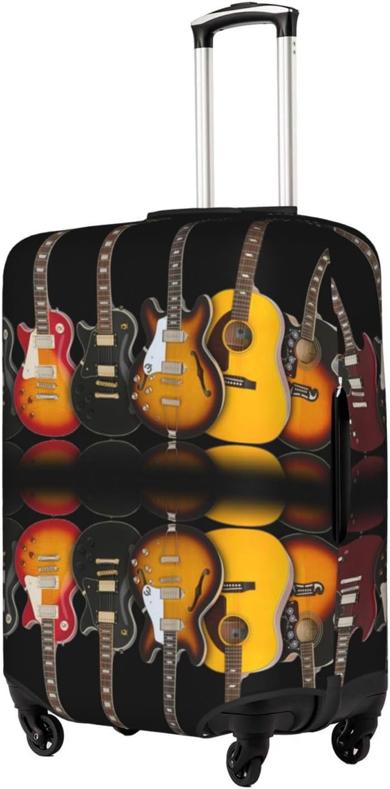 Obabo Dog Family Travel Luggage Cover,Washable Suitcase Cover Protector Anti-Scratch Suitcase Cover Fits 18-32 In, Electric Guitar, X-Large image number 2