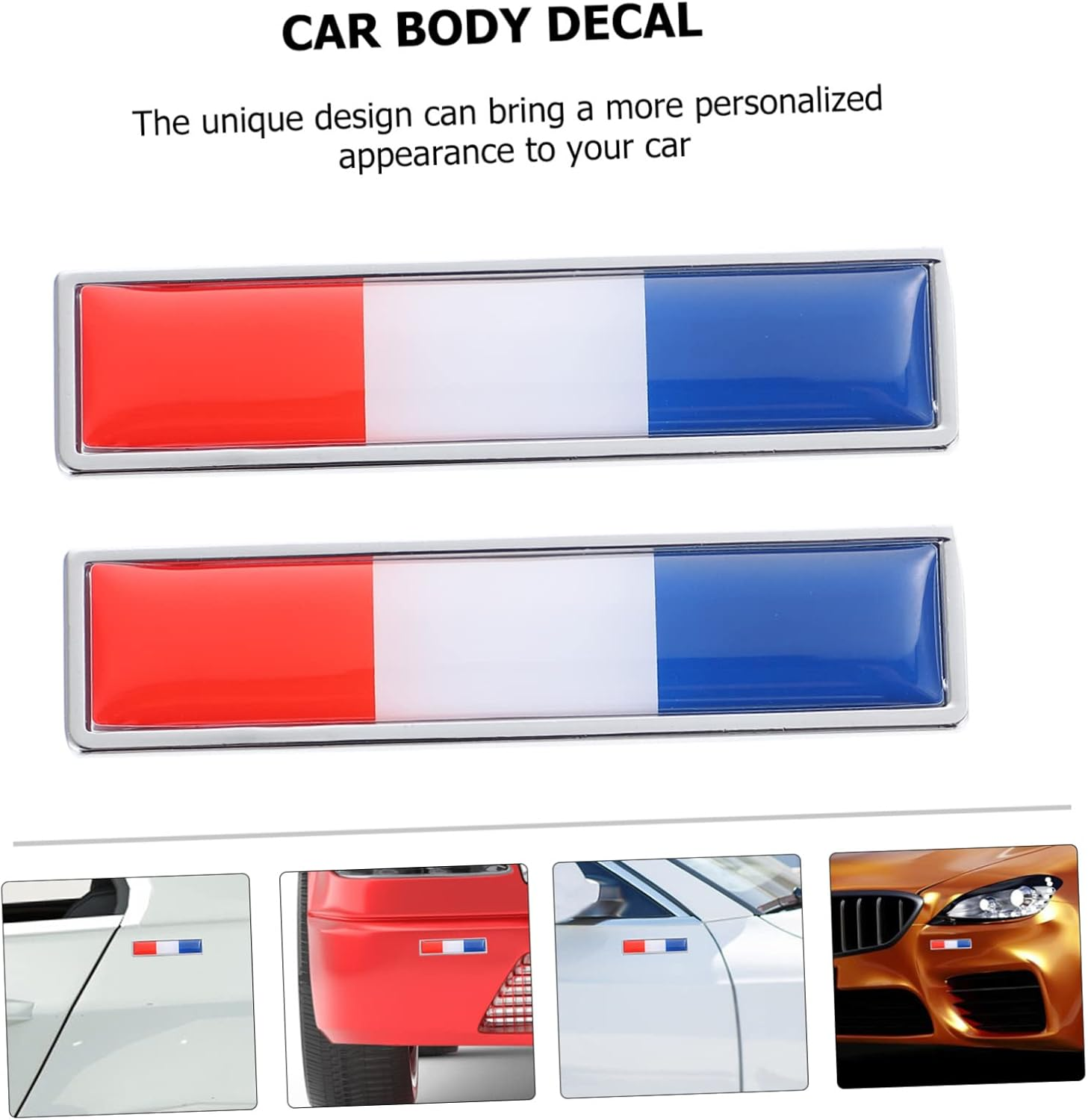 CLISPEED Car Metal Sticker French Flag 2Pcs Auto Decorative Metal Decal Car Styling Sticker Door Emblem for Vehicle and Home Decoration image number 3