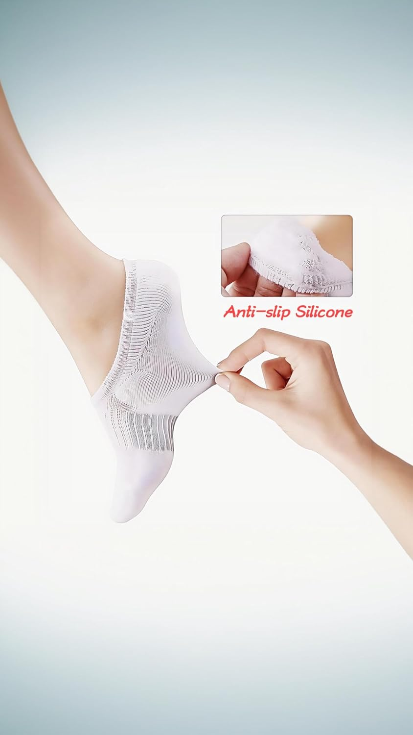 Honwor Women'S Cushioned No-Show Socks - 5 Pairs, Low-Cut Breathable Athletic Socks for Running & Everyday Wear - Soft & Comfortable Fit