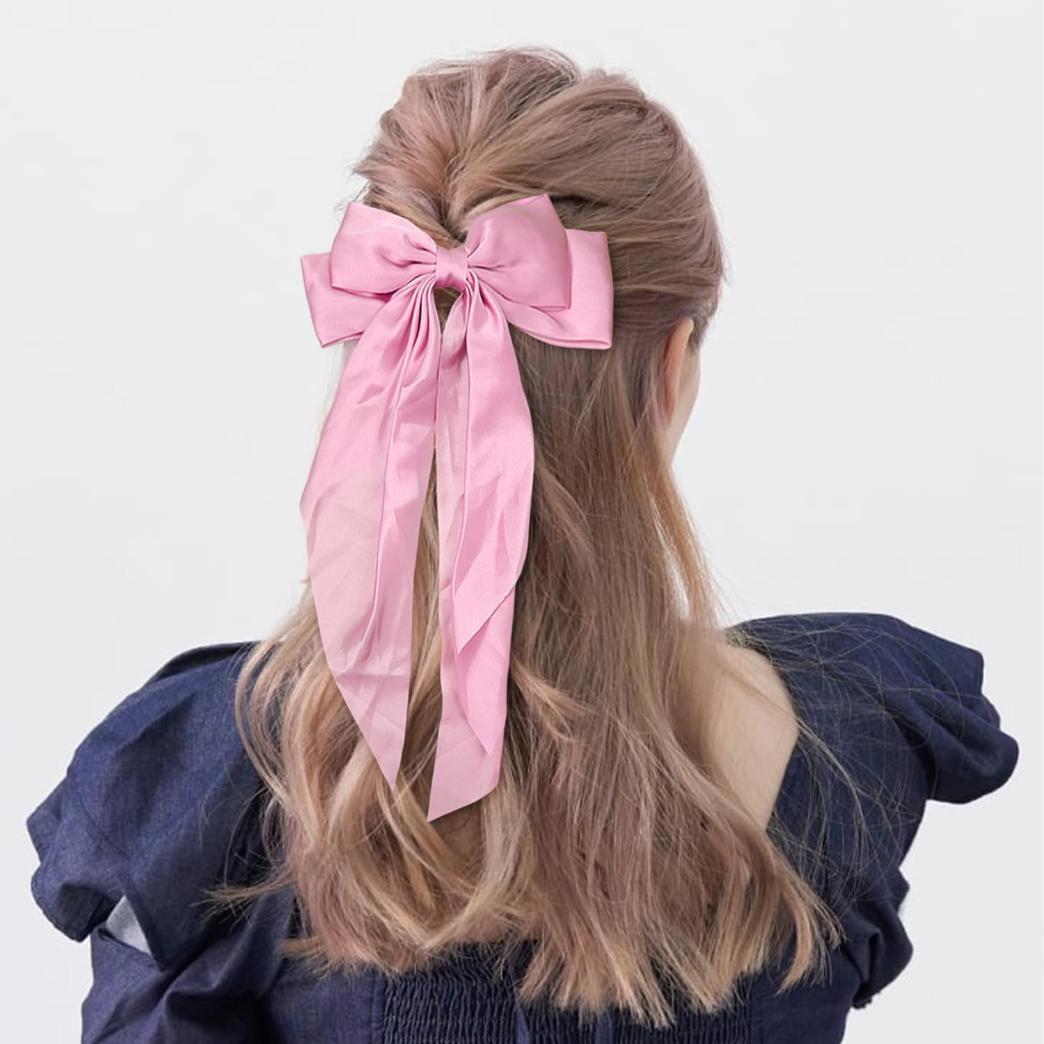 Pack of 2 Hair Pins with Bow, Hair Accessories Made of Silk Satin, Elee and Fashionable Decoration, Women'S Accessories, Suitable for Ponytails and Braided Hair Accessories.