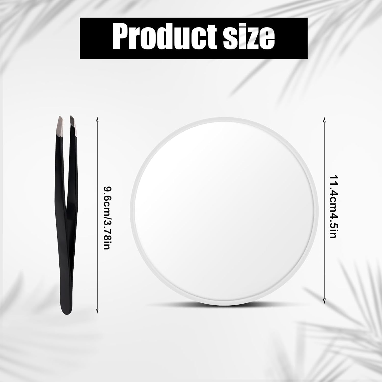 10X Magnifying Mirror, 4.5 Inch Makeup Mirror with Suction Cup and Angled Tweezers Face Mirror Small Mirror Suitable for Eyebrows Beard Remove Blackheads (White) image number 2