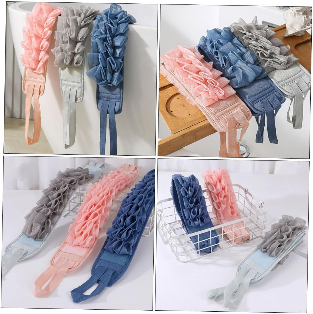 PACKOVE 3Pcs Dual-Sided Back Scrubber Exfoliating Strip for Shower Bathing and Relaxing Massage image number 1
