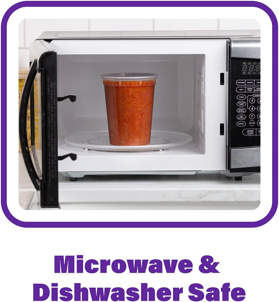 Plastic Deli Food Storage Containers with Airtight Lids 32 Oz. - 24 Sets Clear image number 5