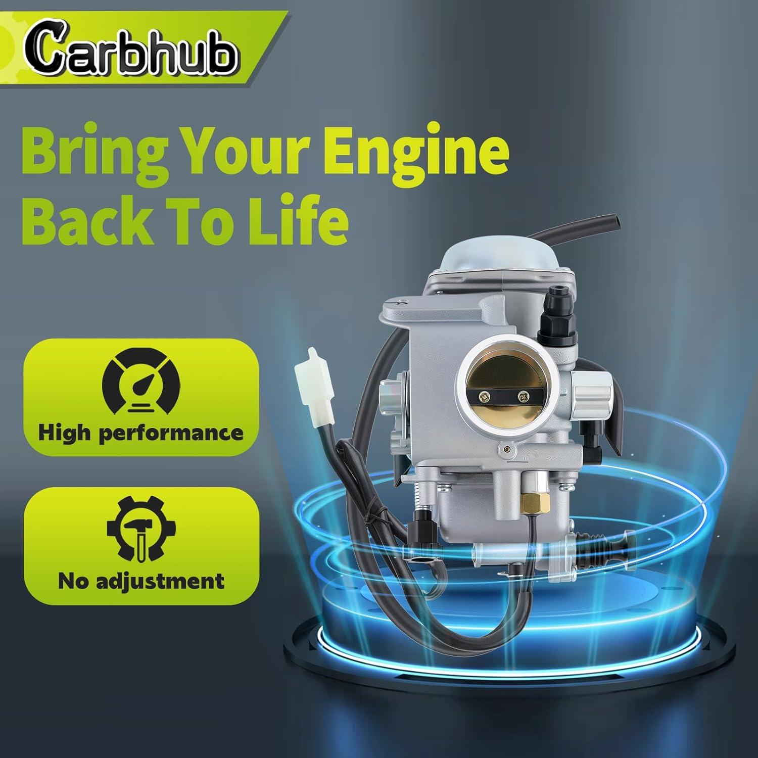 Carbhub Carburetor for Honda Foreman 450 TRX 450 TRX450ES TRX450FE TRX450FM TRX450S 1998-2004 Aftermarket Carb with Throttle Base Cover & Screw image number 4