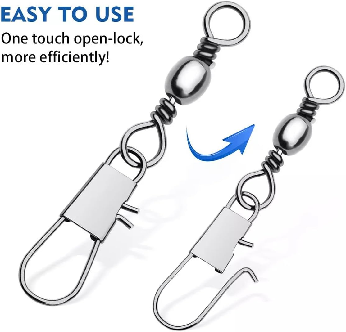 AIMALL 2 Boxes B Type Pin Connector Carbon Steel Shape Swivel Quick Eight Ring Pin Connectors for Fishing Gear Accessories image number 2