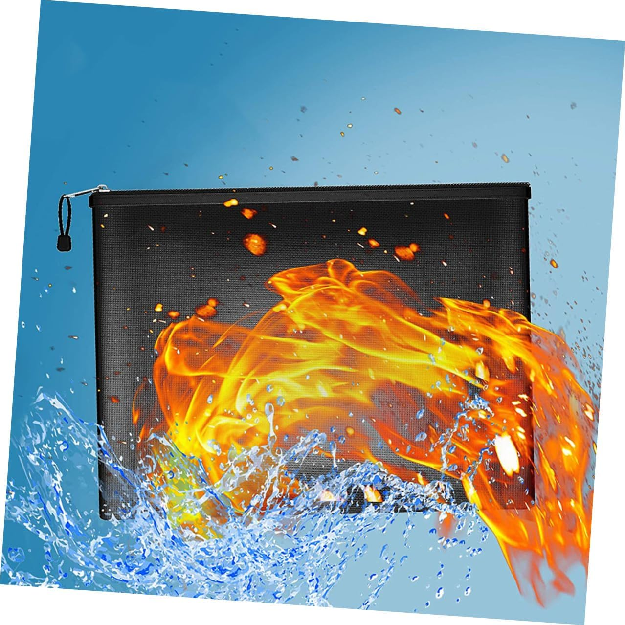 WRITWAA Fireproof Document Organizer Bag and -Resistant Document Pouch for Office and Home Use Medium Money Holder Safe Storage for Contracts Valuables and Important image number 3