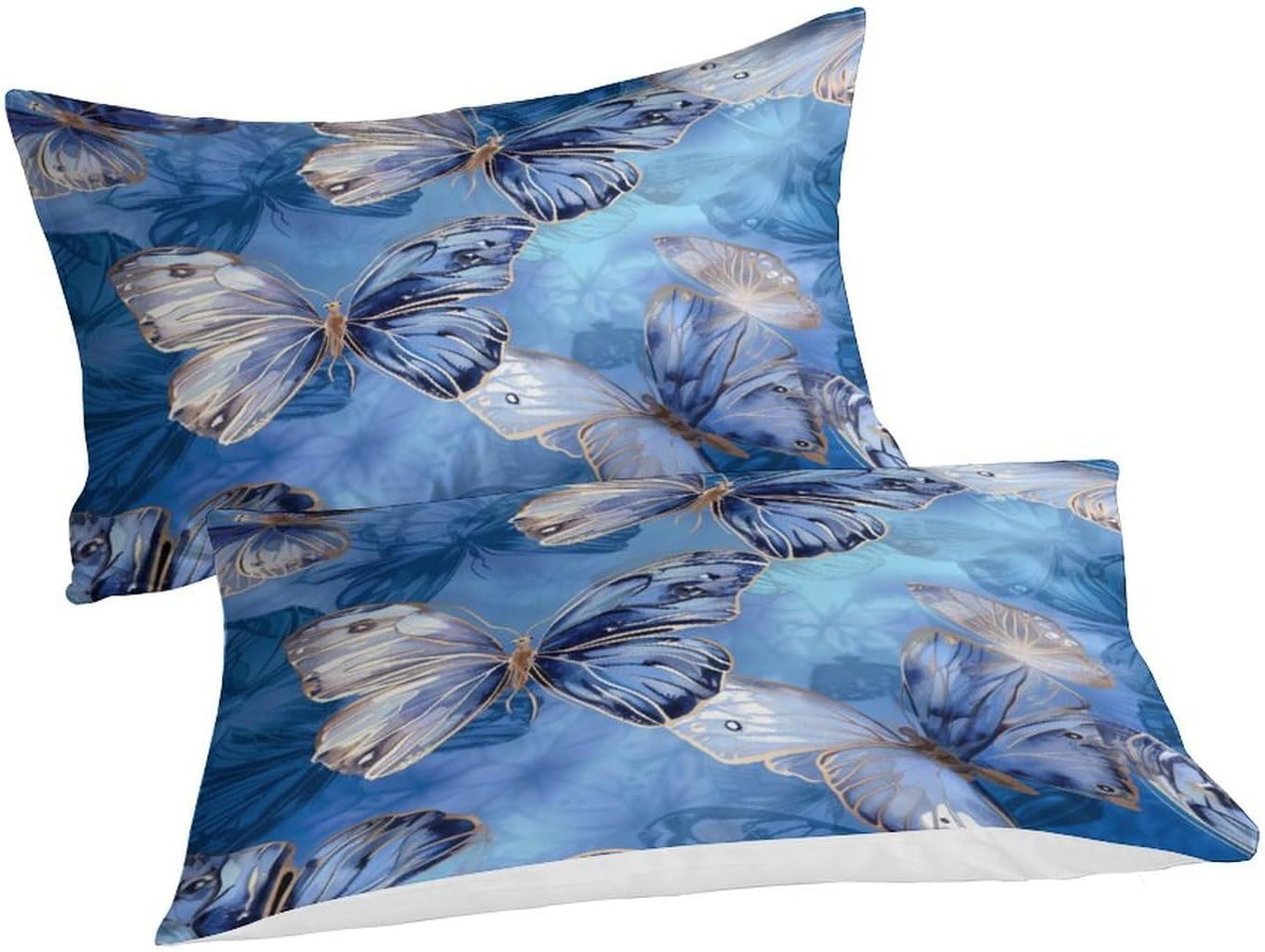 Butterfly 3D Printed Duvet Cover Set Microfiber 3 Pieces Quilt Cover Bedding Set with Pillowcases Soft Comforter Cover with Zipper for Kids Adults,Double（180X210Cm） image number 5