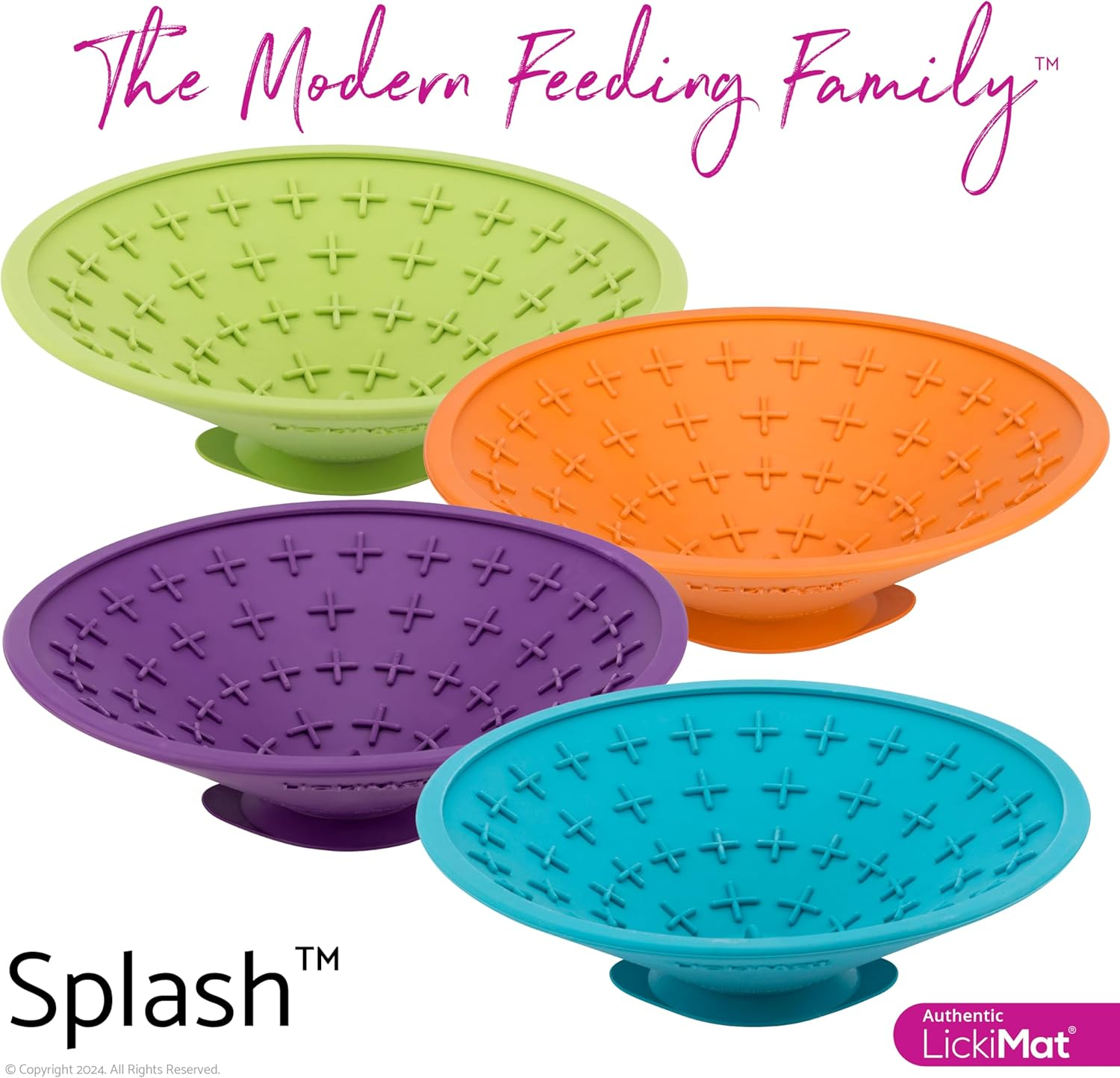 Lickimat Splash, Dog Slow Feeder Bowl for Boredom & Anxiety Reduction, Sticks to Smooth Surface; Perfect for Food, Treats, Yogurt, or Peanut Butter. Fun Alternative to a Slow Feed Dog Bowl, Orange image number 2