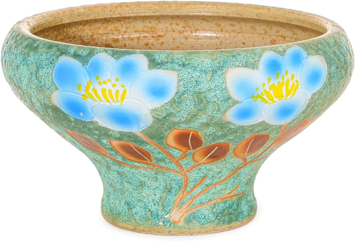 Sungmor Beautiful Handicrafts Ceramic Planters - 9.6 Inch Large Hand Painted Succulent Plant Pot with Drainage - Pretty Desktop Windowsill Landscape Flowerpot - Home & Office Decor Pots image number 2