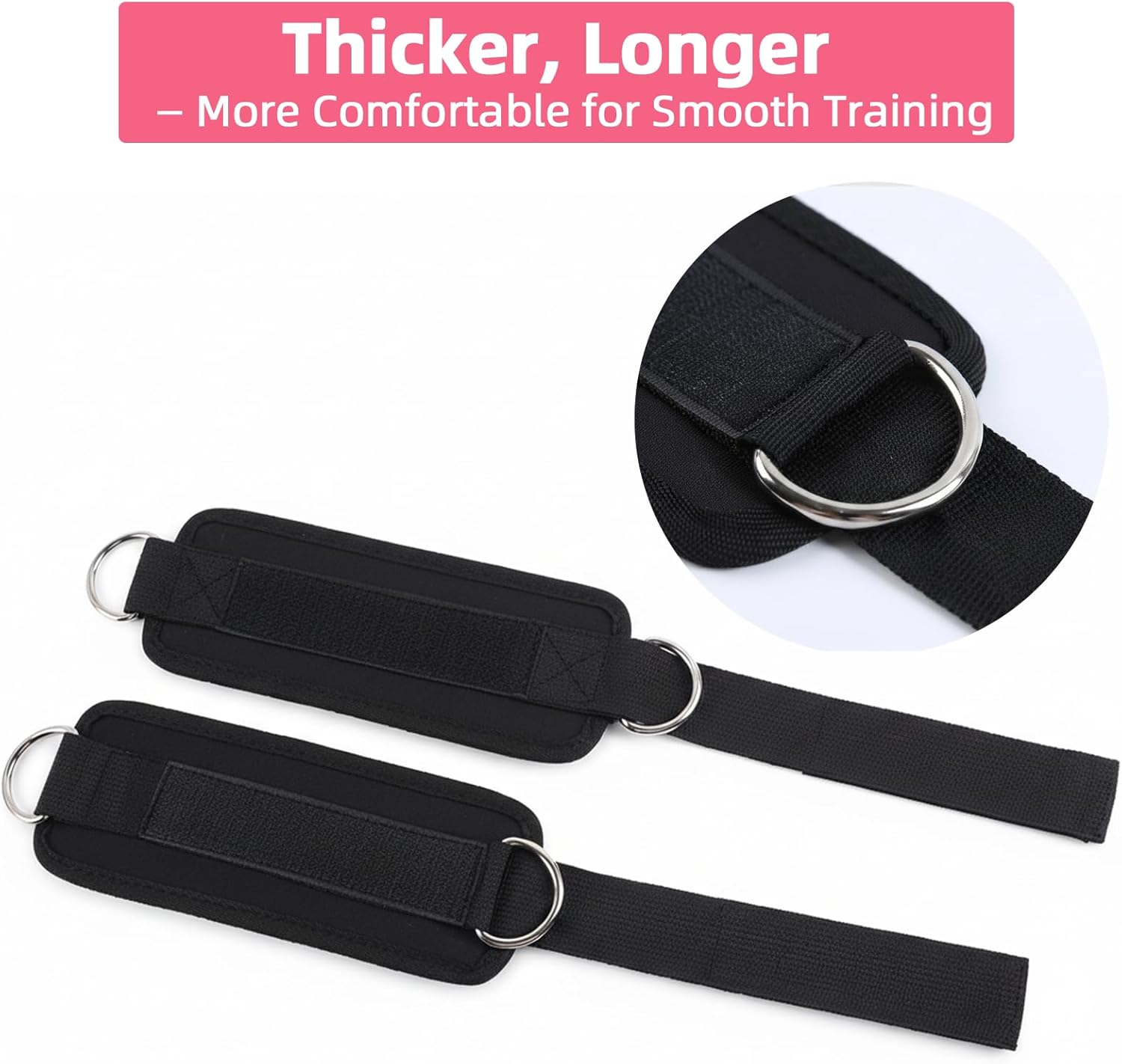 Ankle Resistance Bands with Cuffs, Ankle Exercise Strap for Butt Lift & Kickbacks, Ankle Workout Band for Leg & Glutes Training Equipment image number 6