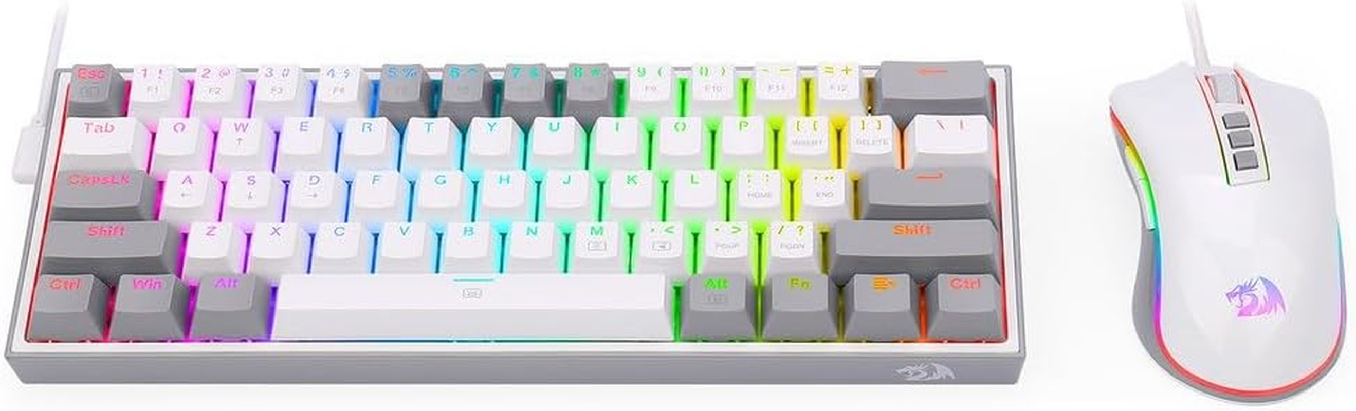 Redragon - RD-S131 Wired Combo Wired 60% Mechanical Keyboard + Wired Gaming Mouse Max 12400DPI Combo Red Mechanical Switches - Full Key Anti-Ghosting - RGB Backlighting image number 3