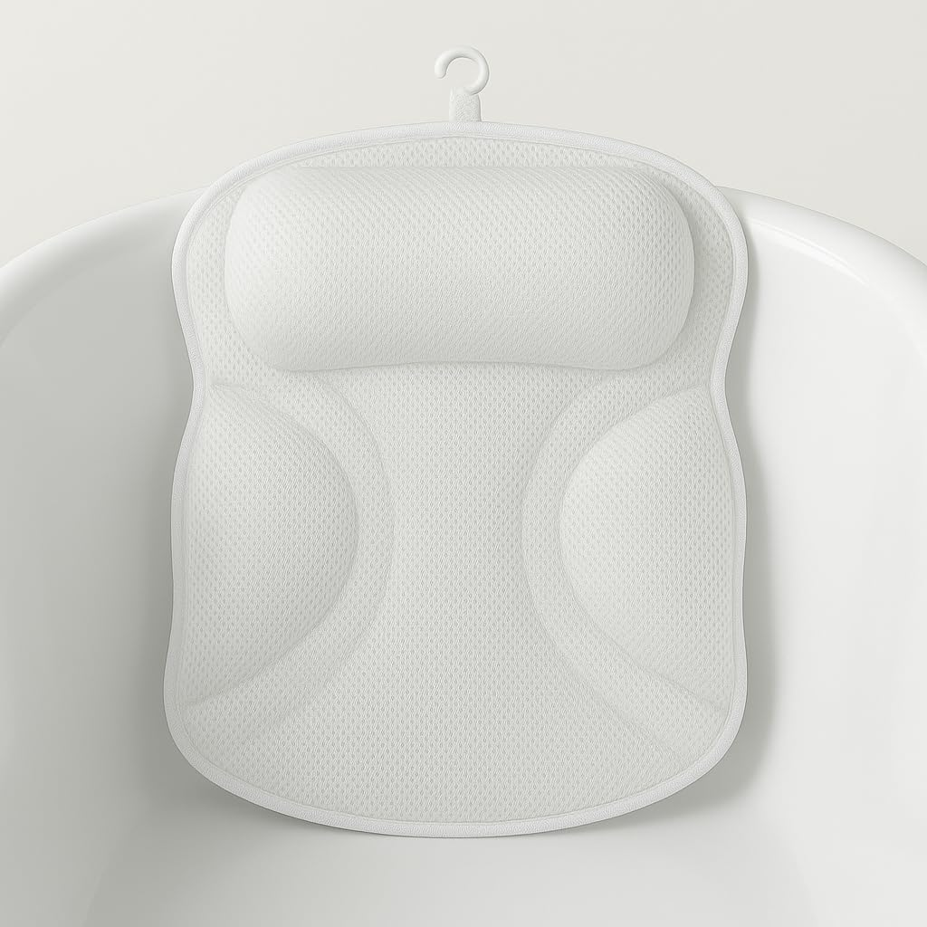 EULAXLAB Luxury Bath Pillow &ndash; 2025 Upgraded Bathtub Pillow for Tub, Ergonomic Spa Pillow for Neck & Back Support, Quick-Dry Mesh, Extra Large with 6 Non - Slip Suction Cups image number 2
