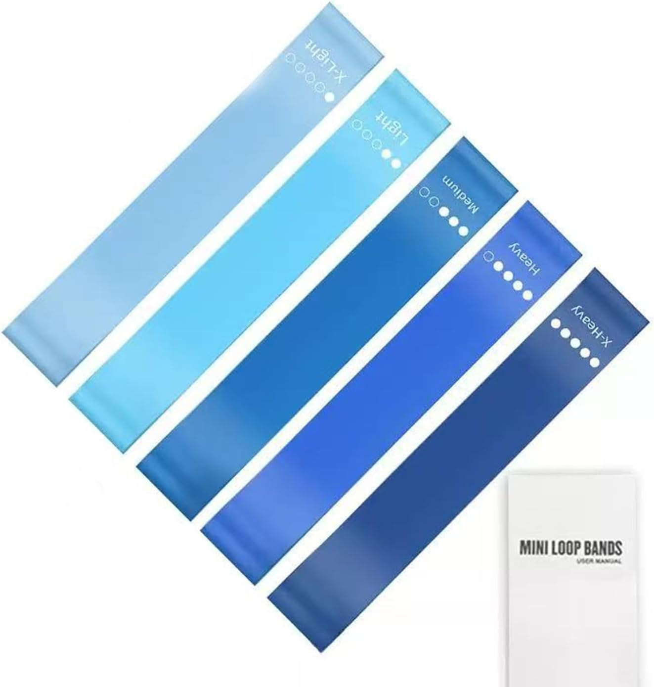 Exercise Bands Set of 5 Rubber Latex Anti-Slip, Resistance Bands, Pilates Flexbands for Workout, Stretching, Physical Therapy, Yoga and Home Fitness With - Pink image number 3