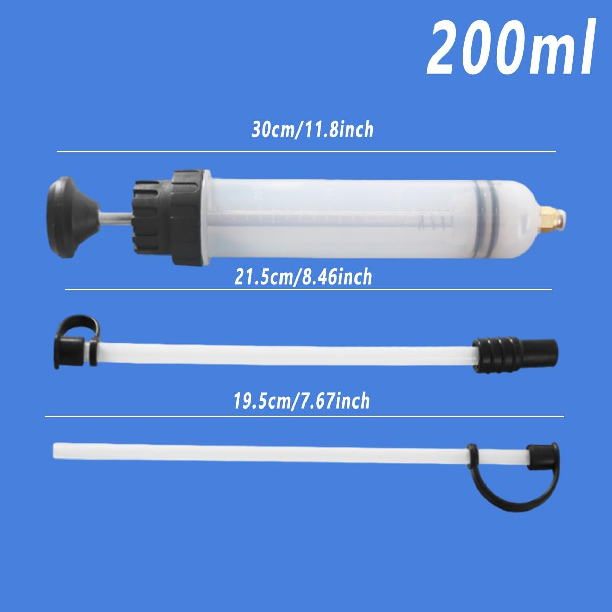 AIMALL Automotive Fluid Extraction & Filling Syringe Kit, Vacuum Pump Oil Changer with 200Cc and 500Cc Capacity Options image number 3