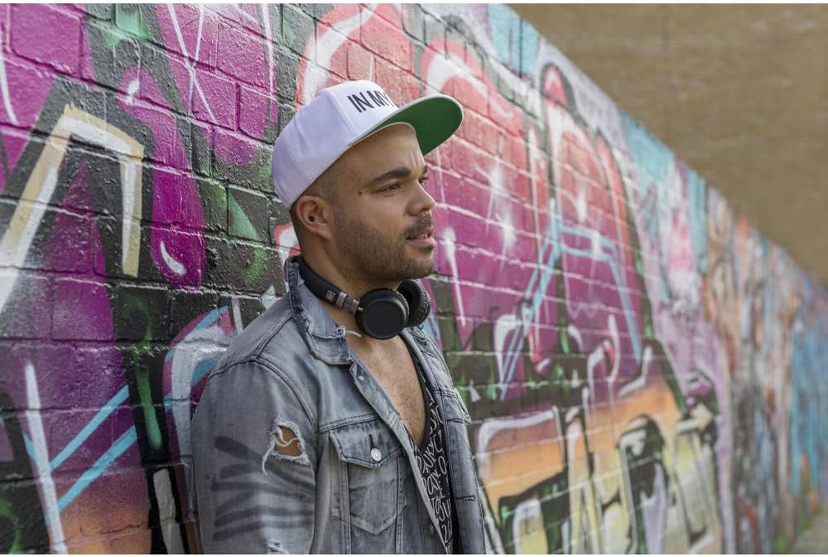 Kitsound Harlem Wireless Bluetooth On-Ear Headphones with Mic - Black image number 3