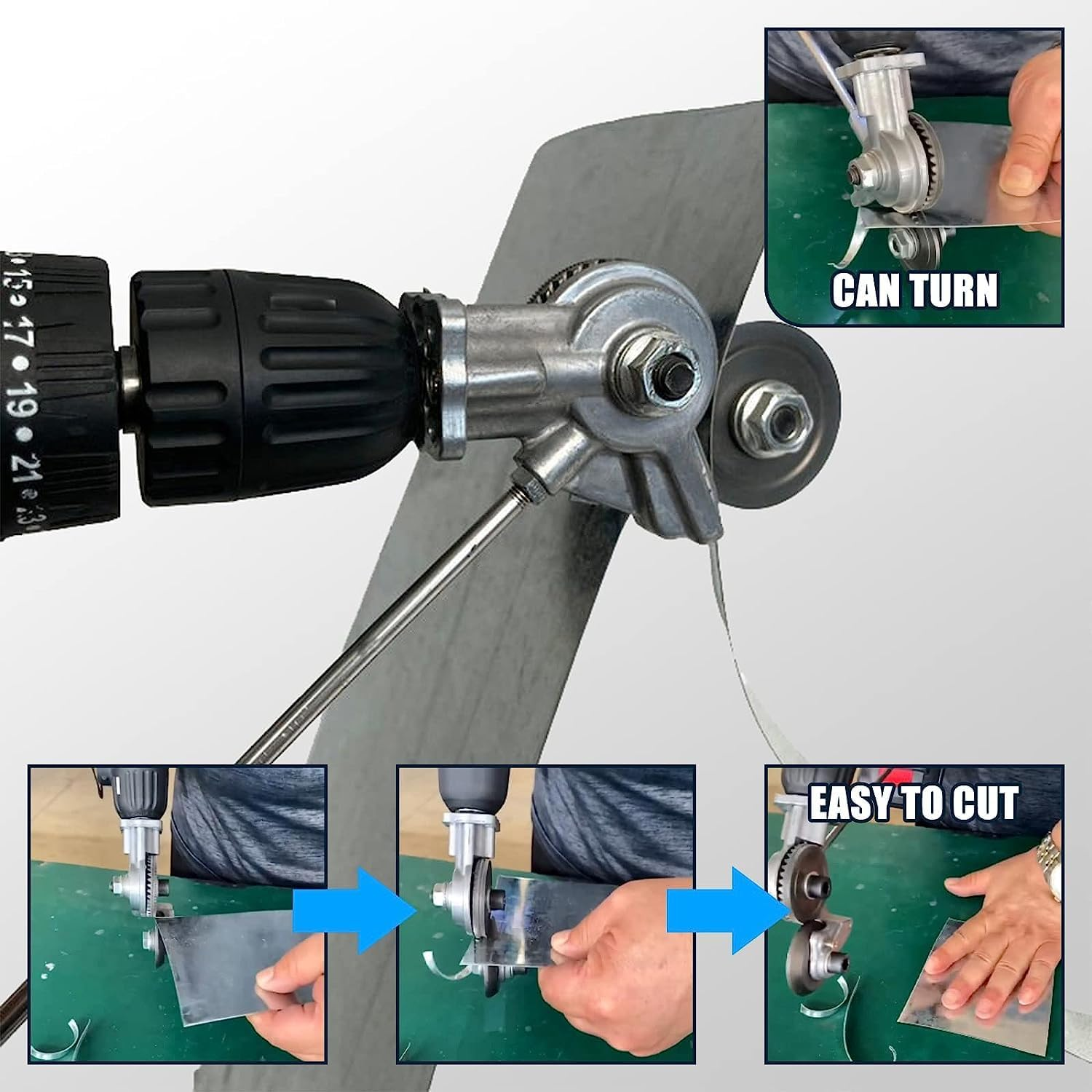 Electric Drill Plate Cutter,Double Headed Electric Drill Shears, Professional Electric Sheet Metal Power Tools DIY Metal Drill Attachment, Electric Drill Plate Cutter Attachment (6Pcs) image number 5