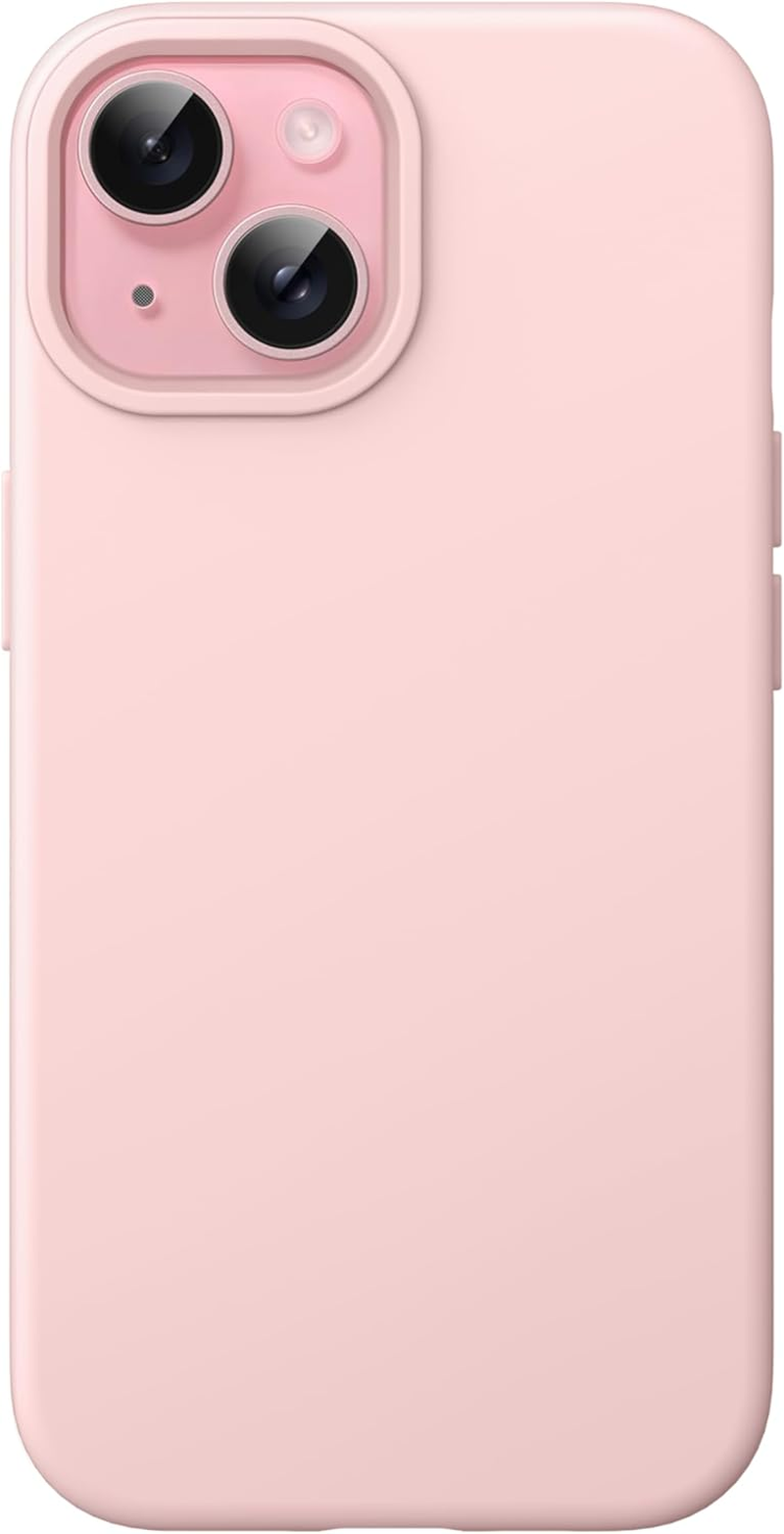 Jetech Silicone Case for Iphone 15 6.1-Inch, Silky-Soft Touch Full-Body Protective Phone Case, Shockproof Cover (Pink) - Black image number 5