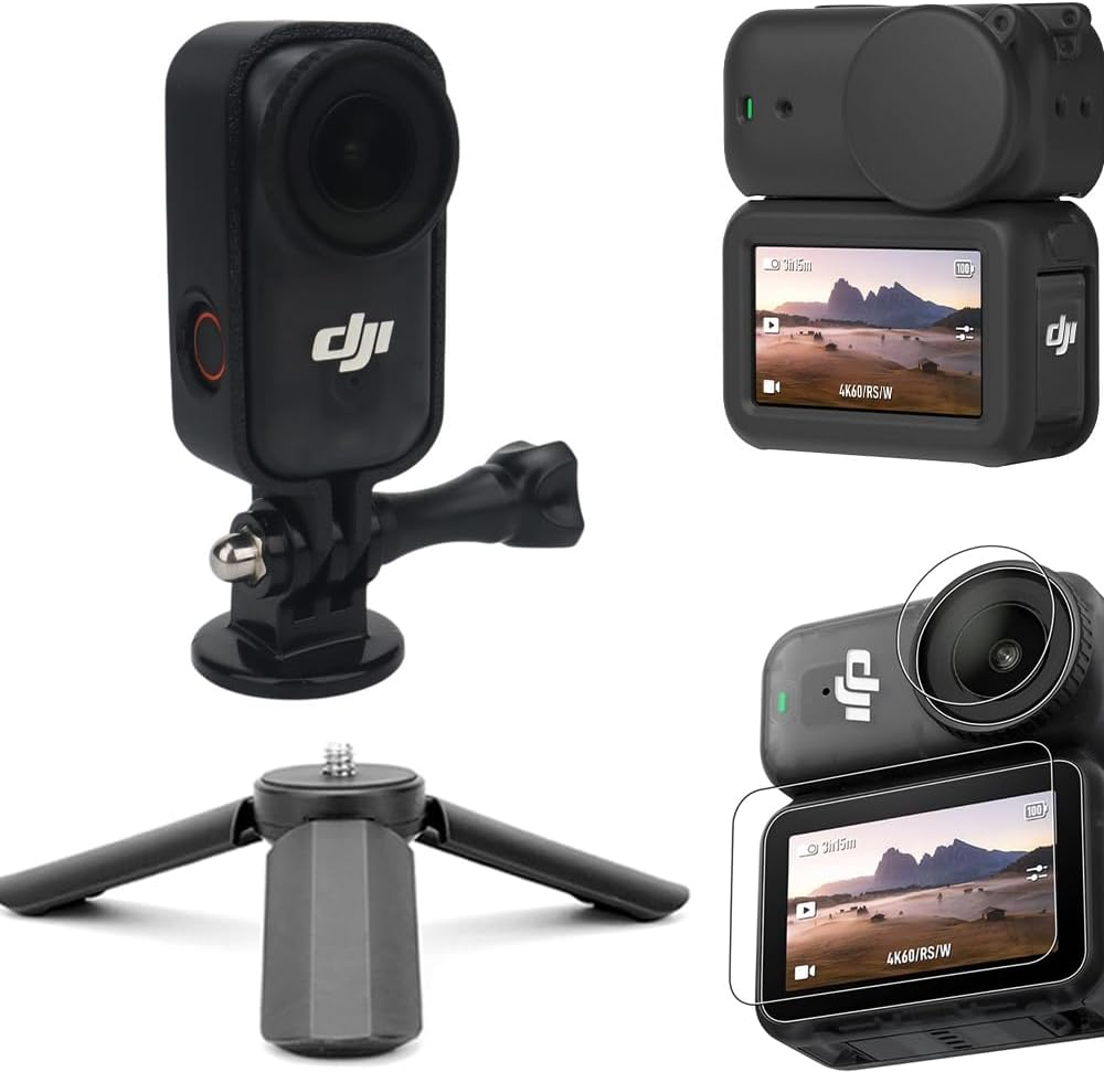 Protective Frame Accessories Kit Compatible with DJI Osmo Nano - Frame Case, Silicone Protective Case, Tempered Glass Screen Film, Mini Tripod image number 3