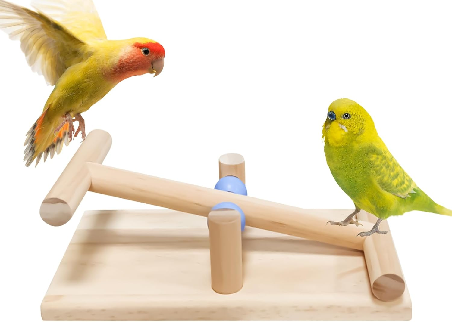 Toys for Birds, Parakeet Seesaw Wood, Tabletop Parakeet Play Exercise Training Tool, Interactive Balance Toy for Cockatiels Lovebirds Macaw image number 1