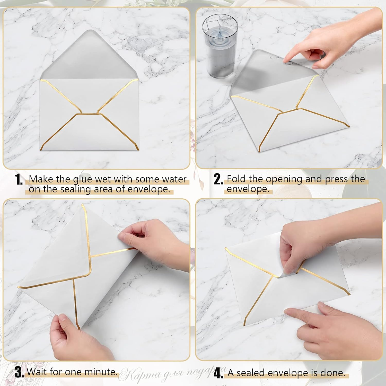 50 PCS Invitation Envelopes, 5X7 Envelopes for Invitations White Envelopes for 5X7 Cards A7 Luxury Envelopes Mailing Envelopes for Wedding, Graduation image number 6