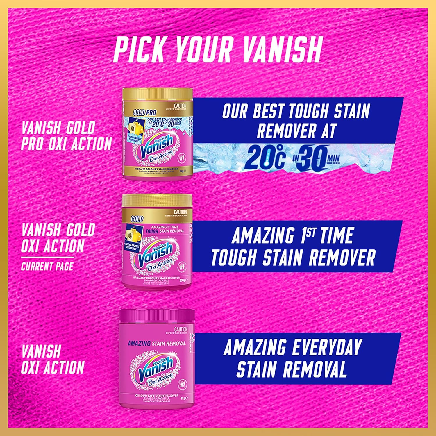 Vanish Napisan Gold Oxi Action Stain Remover Powder 2Kg image number 4