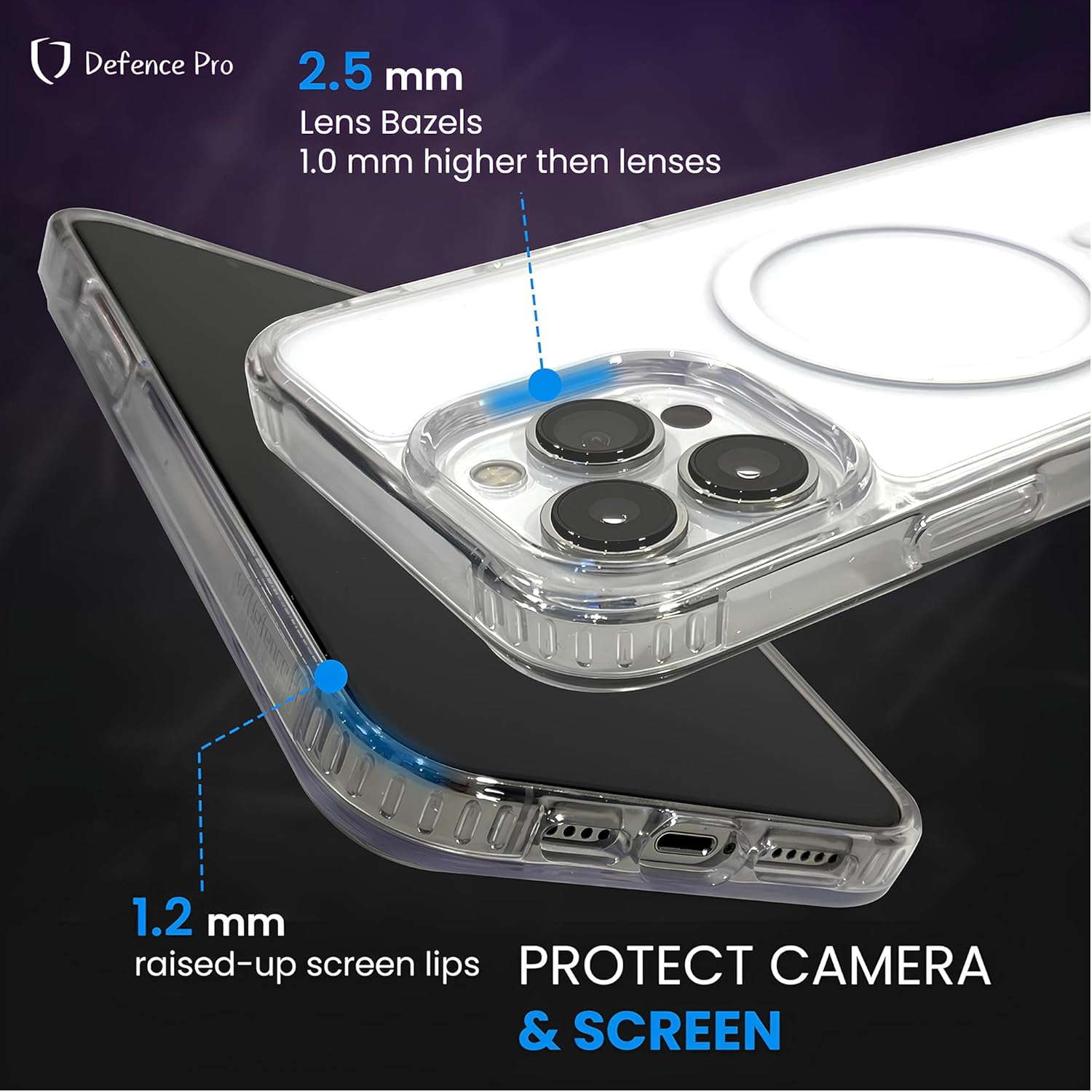 Clear Magnetic Case Compatible with Magsafe for Iphone 13 Pro by Defence Pro, Wireless Charging, Scratch Resistant, Lightweight and Protective
