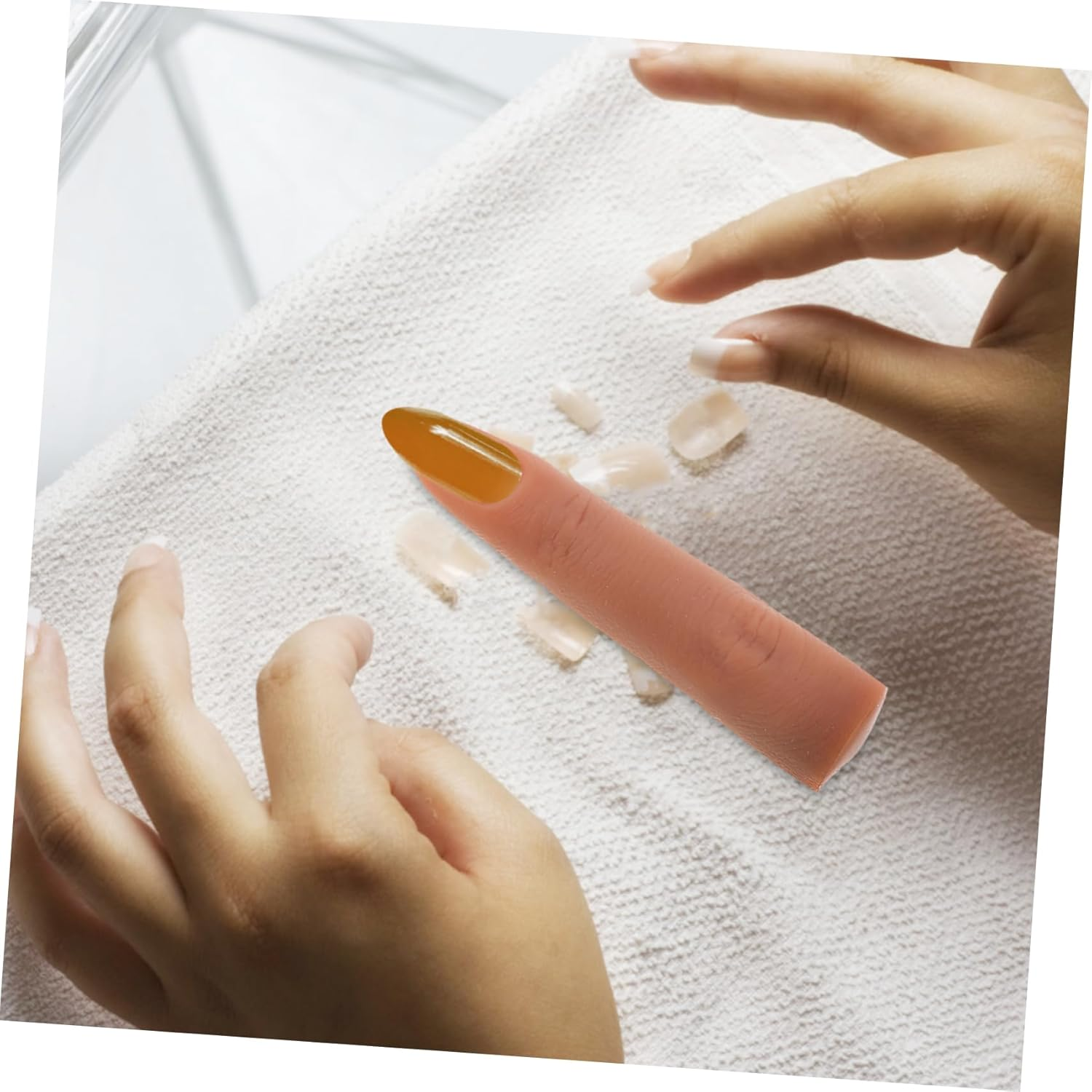 NIYANGLE Flexible Silicone Nail Practice Finger for Acrylic Nails Bendable Reusable Manicure Training Tool for Beginners and Professionals Realistic Feel Easy to Trim Multi-Purpose Use image number 4