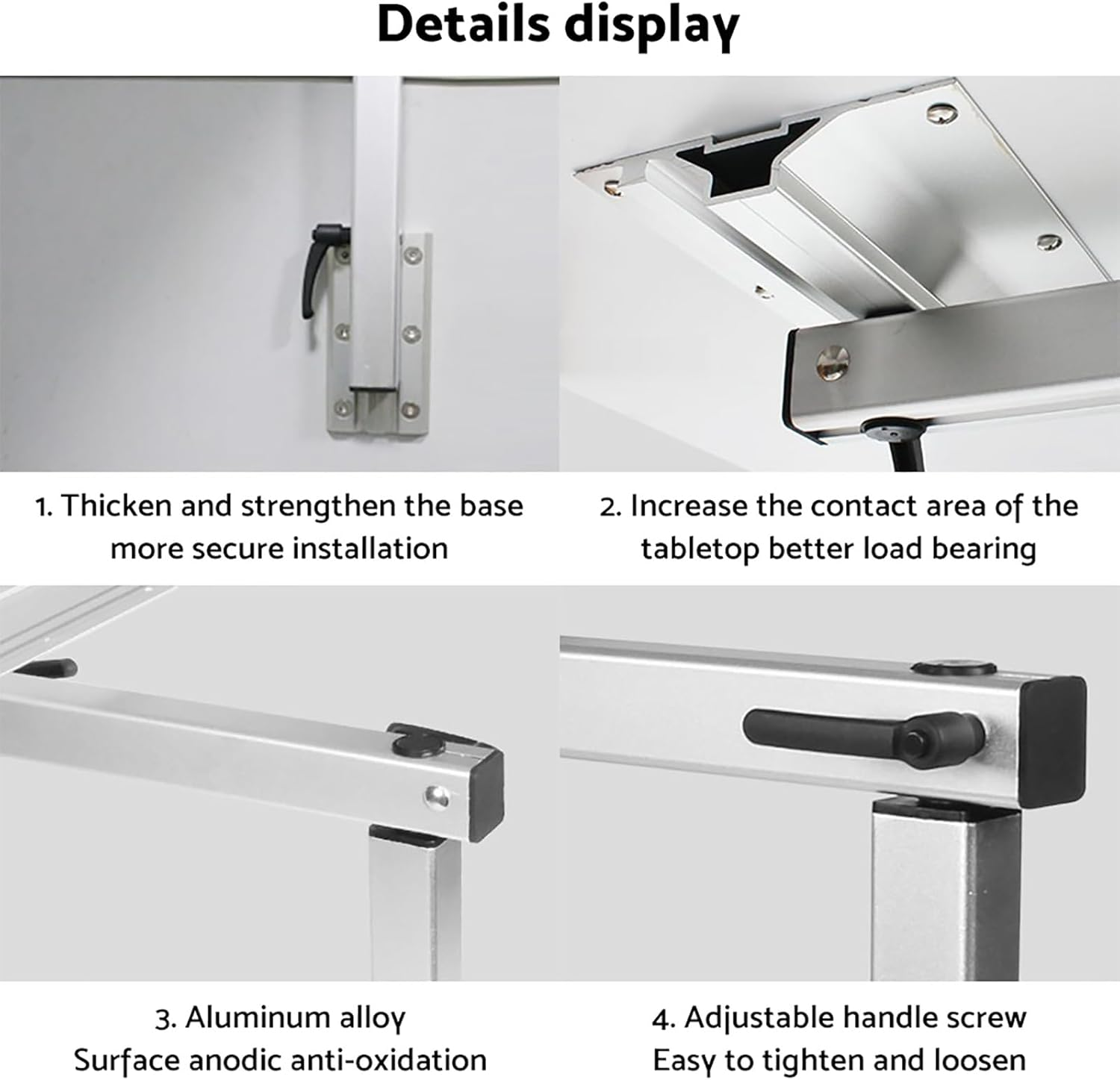 MAX COOL Removable Table Leg RV Accessories 360 Degree Rotation Detachable Table Leg Aluminum Alloy Laptop Table Legs Bracket for RV Caravan Yachts Motorhome image number 2