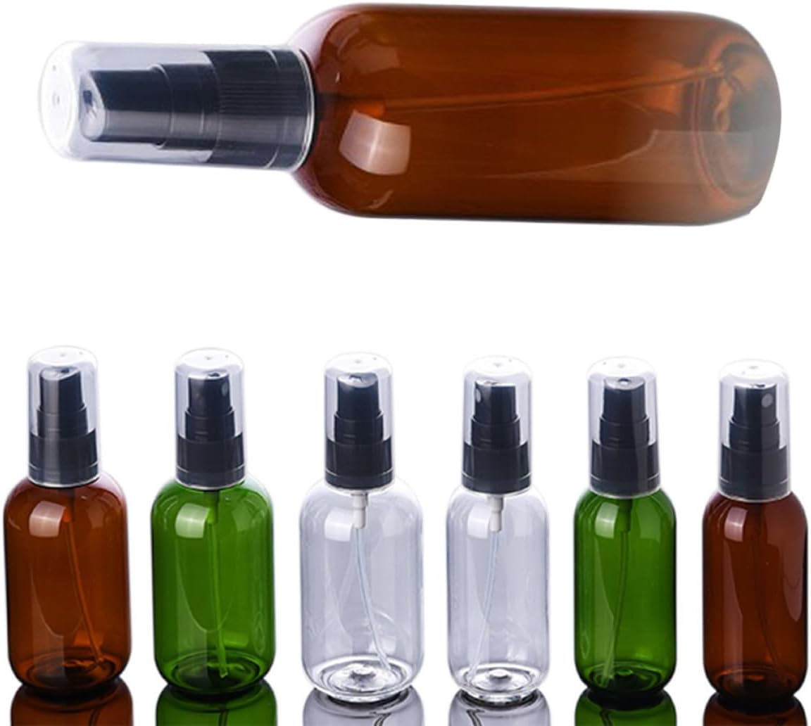 GAROZATION 5 Pcs 50Ml Refillable Small Spray Bottles with Black Full-Cover Pump, Semi- Light Brown Pet Cosmetic Sprayers for Travel and Indoor Use image number 1