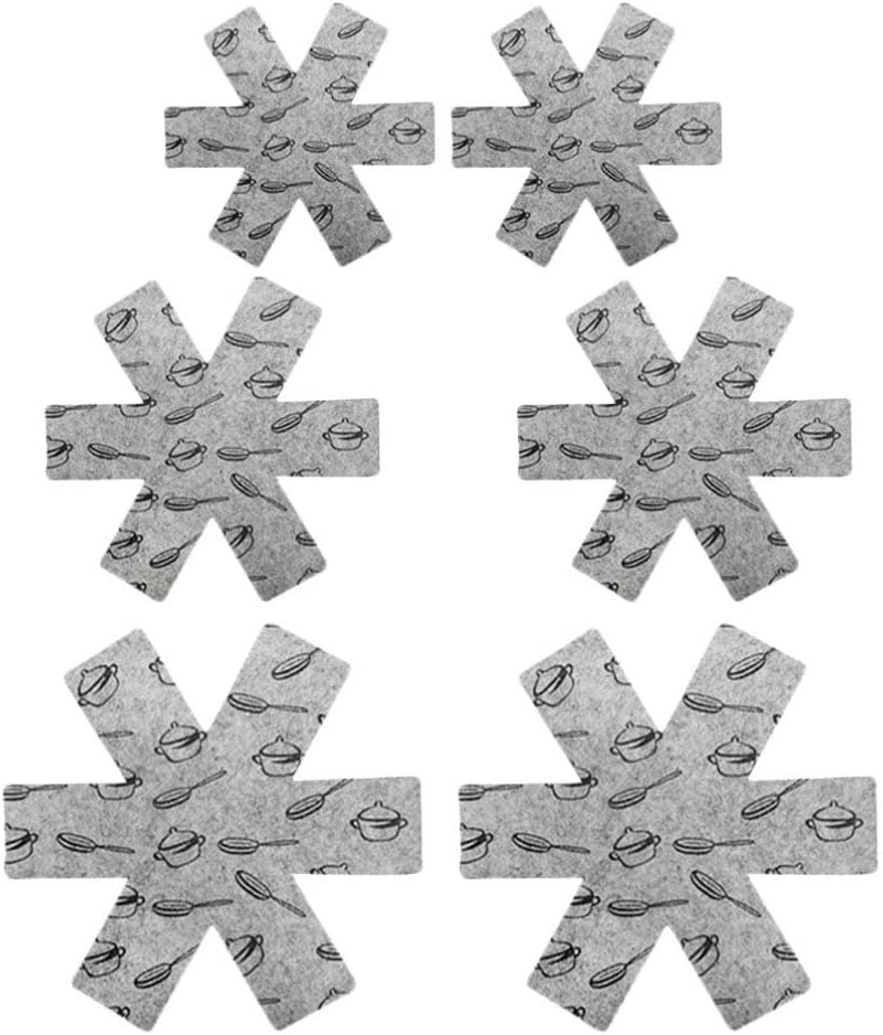 Anneome 6Pcs Non Woven Pot and Pan Protector Pads Kitchen Cookware Protectors Insulation Table Mats Prevent Scratching Damage for Pots and Pans image number 1