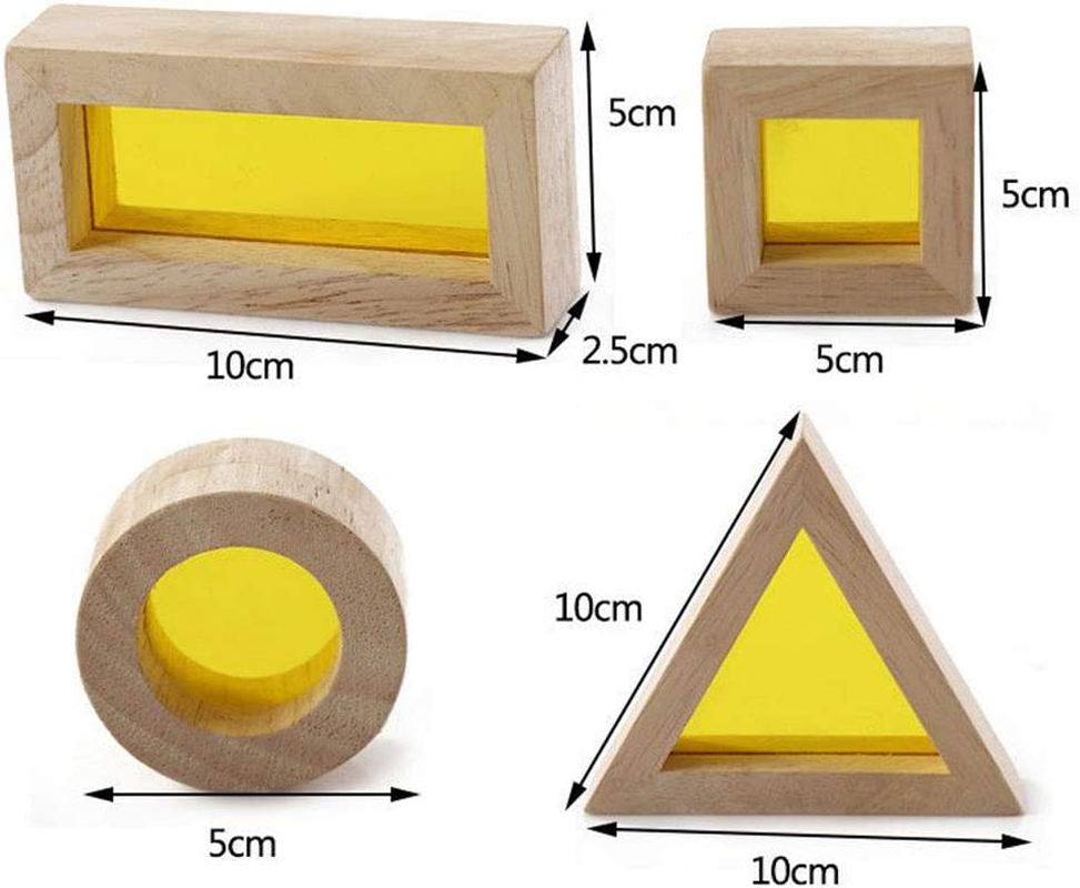 BOHS Rainbow Acrylic Blocks (24 Pcs) - Wooden Toys for Toddlers- Play on Light Table/Sunny Window image number 5