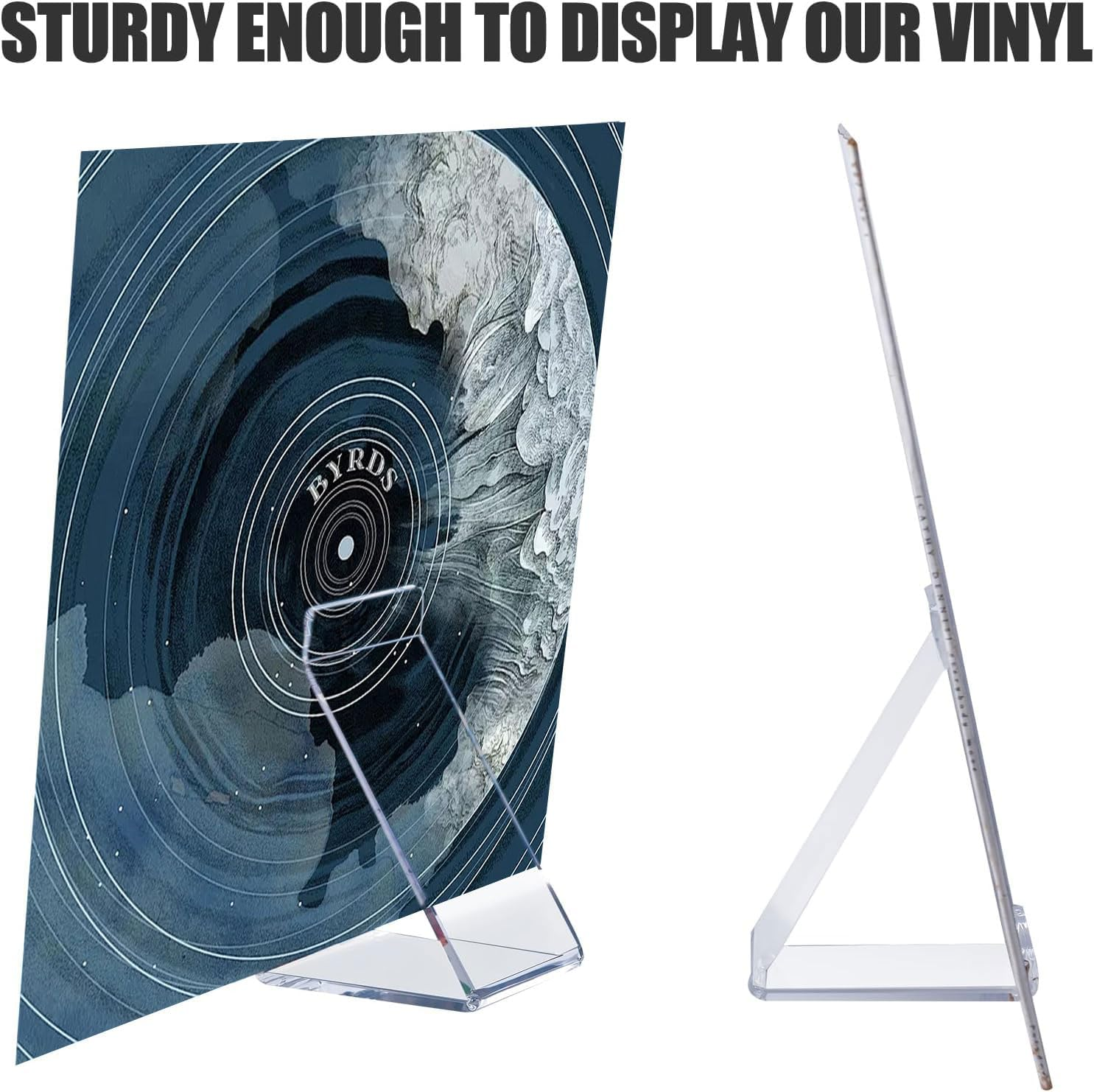 Kalami 3 Pack Now Playing Vinyl Record Stand Display Single Lp No Assembly Required, Clear Acrylic Album Rack Shelf, Fashions Gift for Music Lovers Player Accessory image number 4