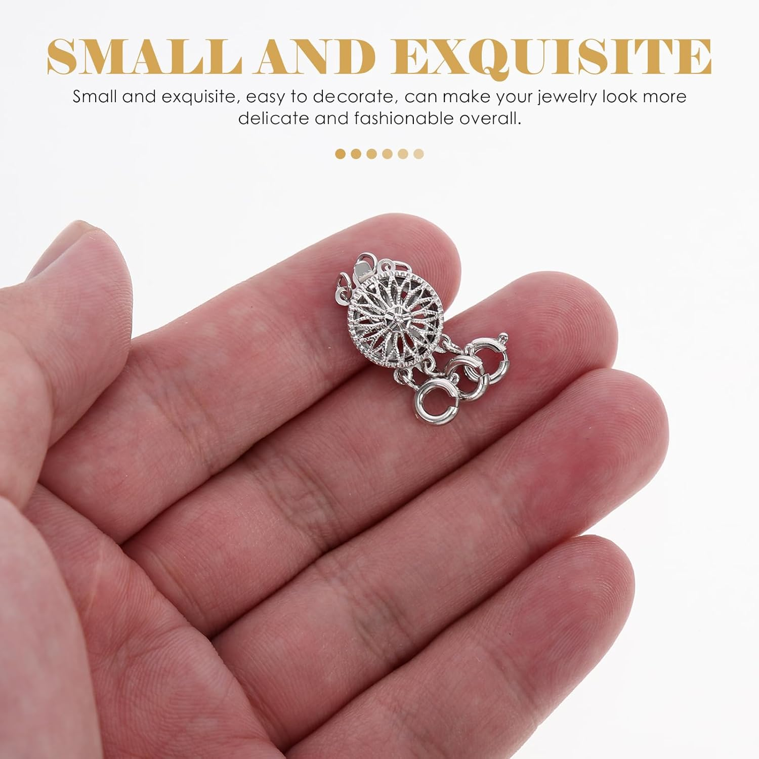 STOBOK 2Pcs Necklace Separator Spring Clasps Buckles Necklace Connector Buckles Buckle for Necklace Ring Spacer Choker Necklace Multi-Row Necklace Buckle Copper Multi-Layer Converter image number 6