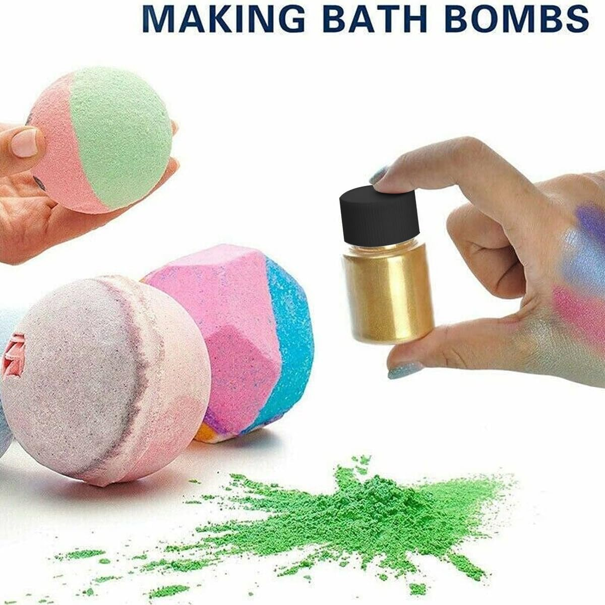 AIMALL 24 Colors Natural Mica Powder DIY Wax Candle Melts Bath Bombs Cosmetic Soap Dye, Non-Toxic Mineral Pigment, Organic Fine Grind image number 3