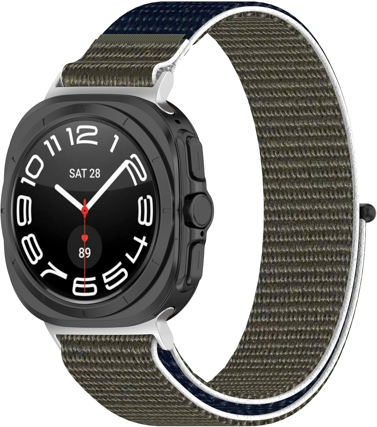 Vevexiao No Gap Nylon Strap Compatible with Samsung Galaxy Watch 7 Ultra Band, Woven Nylon Sport Replacement Bands for Galaxy Watch 7 Ultra 47Mm Women Men Wristband image number 3