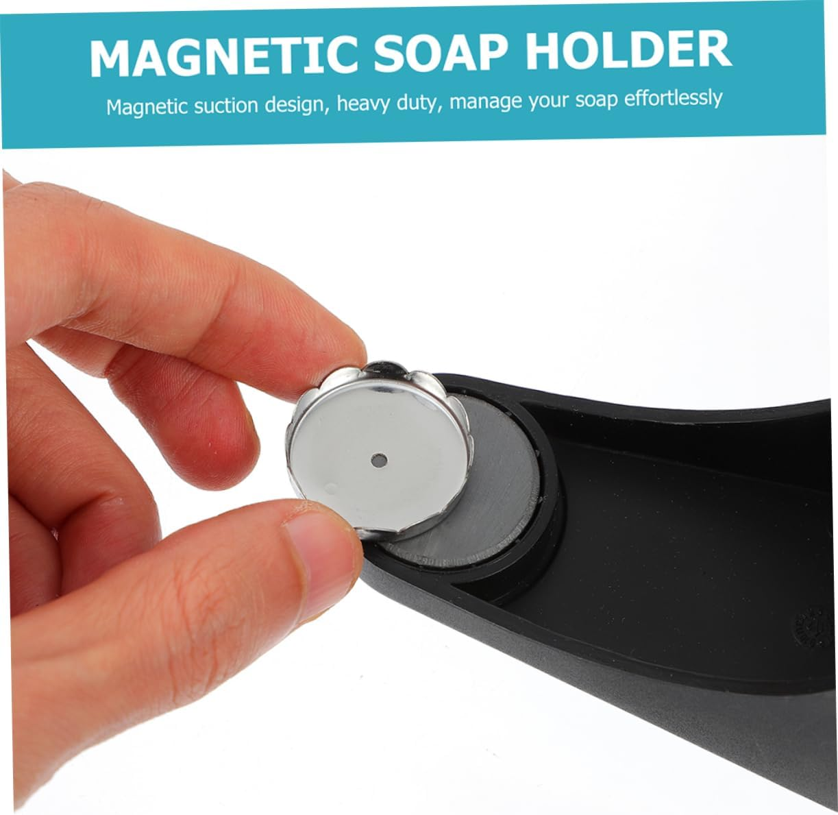 VICASKY 2Pcs Magnetic Soap Racks Bathroom Accessory Shower Soap Holder Wall Hanging Rack image number 2