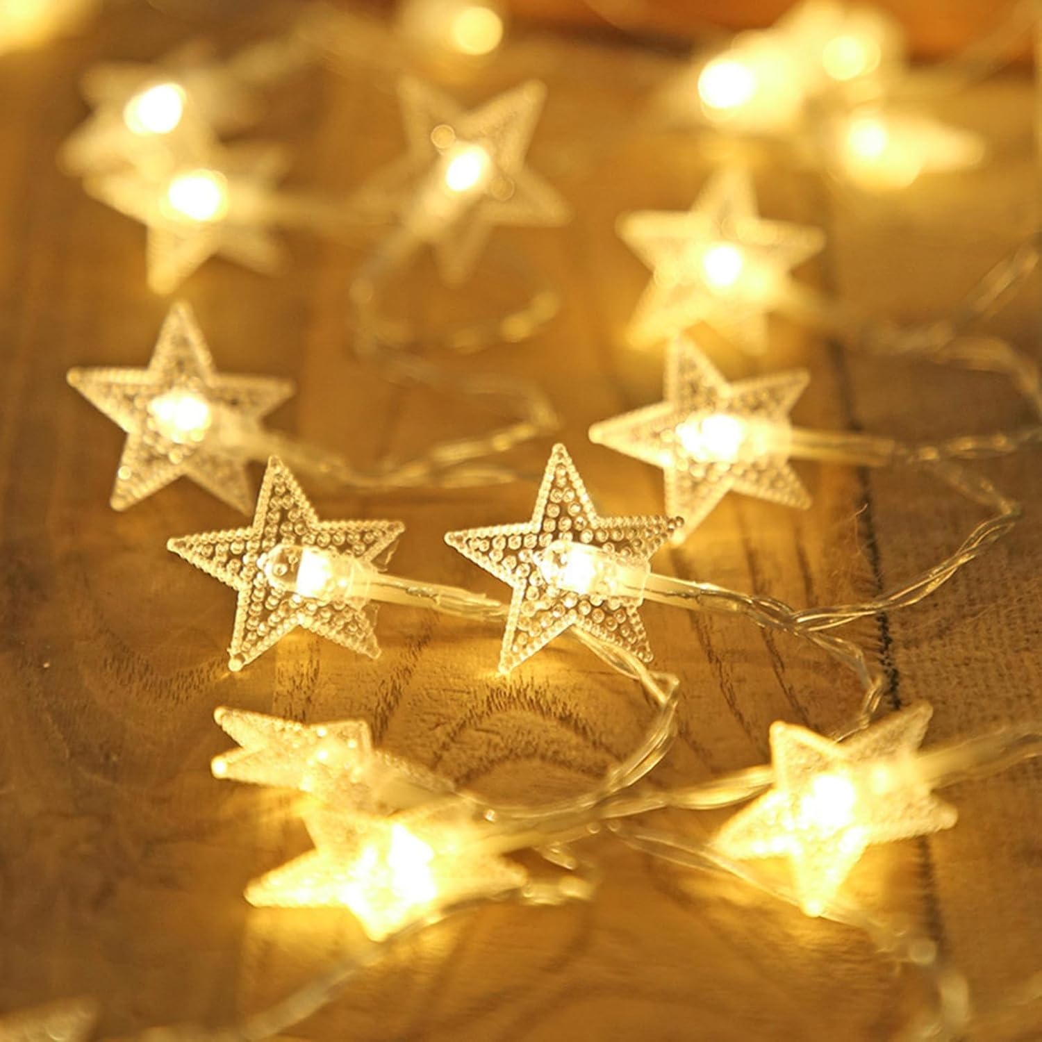 Star Fairy Lights - 20 Led Christmas Star Lights | Waterproof Lighting 9.85Ft String for Window Indoor Holiday Classroom Patio Wall Dorm Tree Tent Canopy Bunk Bed Ceiling Living Room image number 5