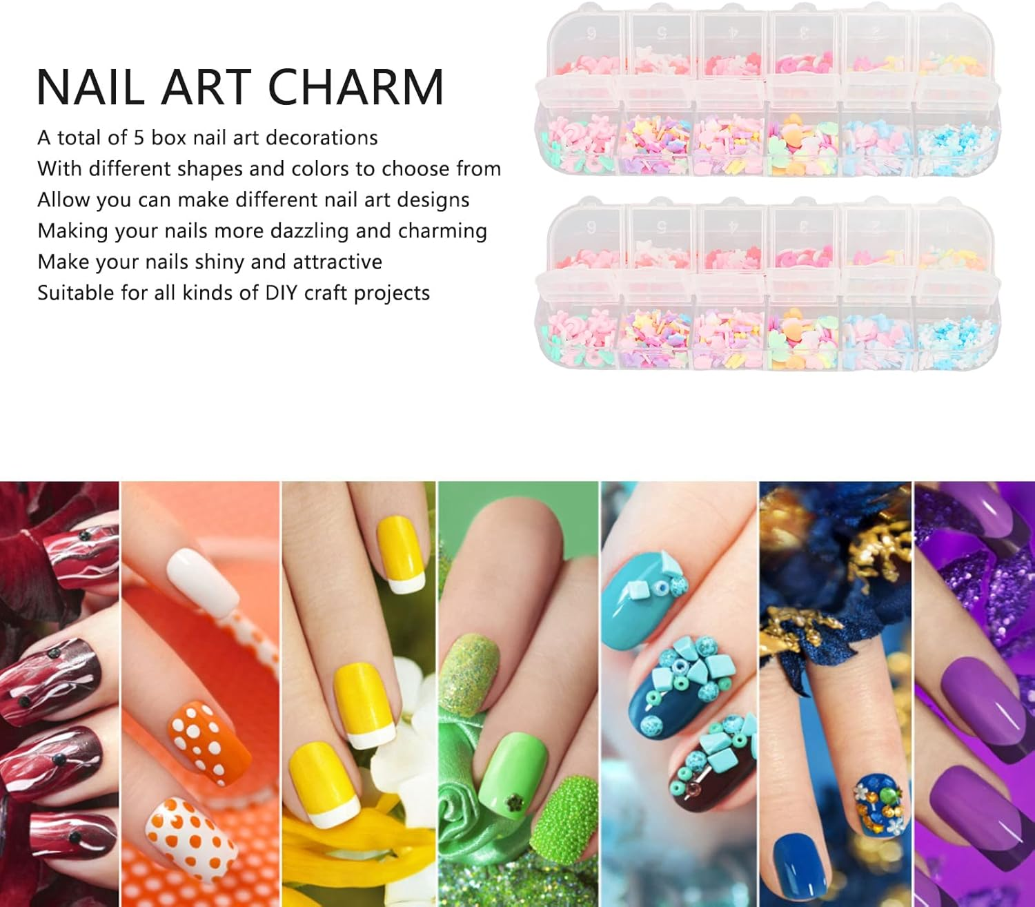 Kawaii Nail Charms, Nail Charms, Nail Charms Kit, Manicure Craft Jewelry, Nail Rhinestones Charms, for Manicure DIY Accessories