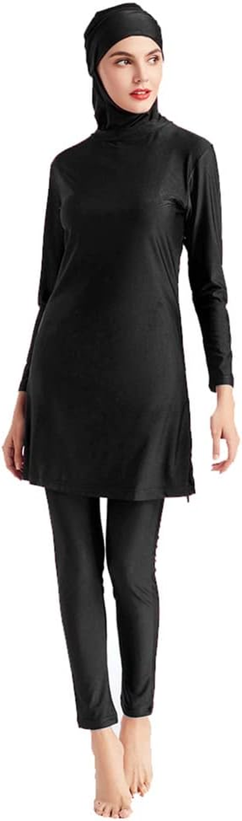 Islamic Burkini Swimsuits for Women Muslim Modest Swimwear Swim Dress Top + Pants + Hijab Beachwear