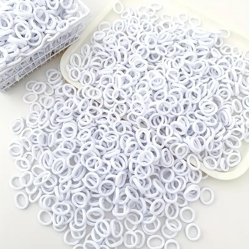 Lavema Hair Bobbles for Girls Pack of 100 (White)