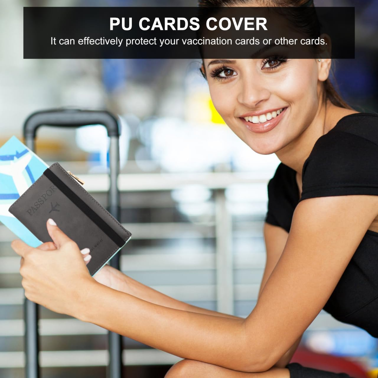 Didiseaon Folding Id Card Holder Rfid Passport Case Travel Document Cover Slim Lightweight Cards Protector image number 1