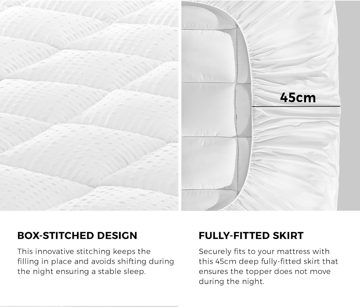 Bedra Bedding 1000Gsm Mattress Topper Double Size Washable Pillowtop Mattress Topper 5Cm Thickness Mattress Cover Airflow Mesh Bed Protector Mat image number 4