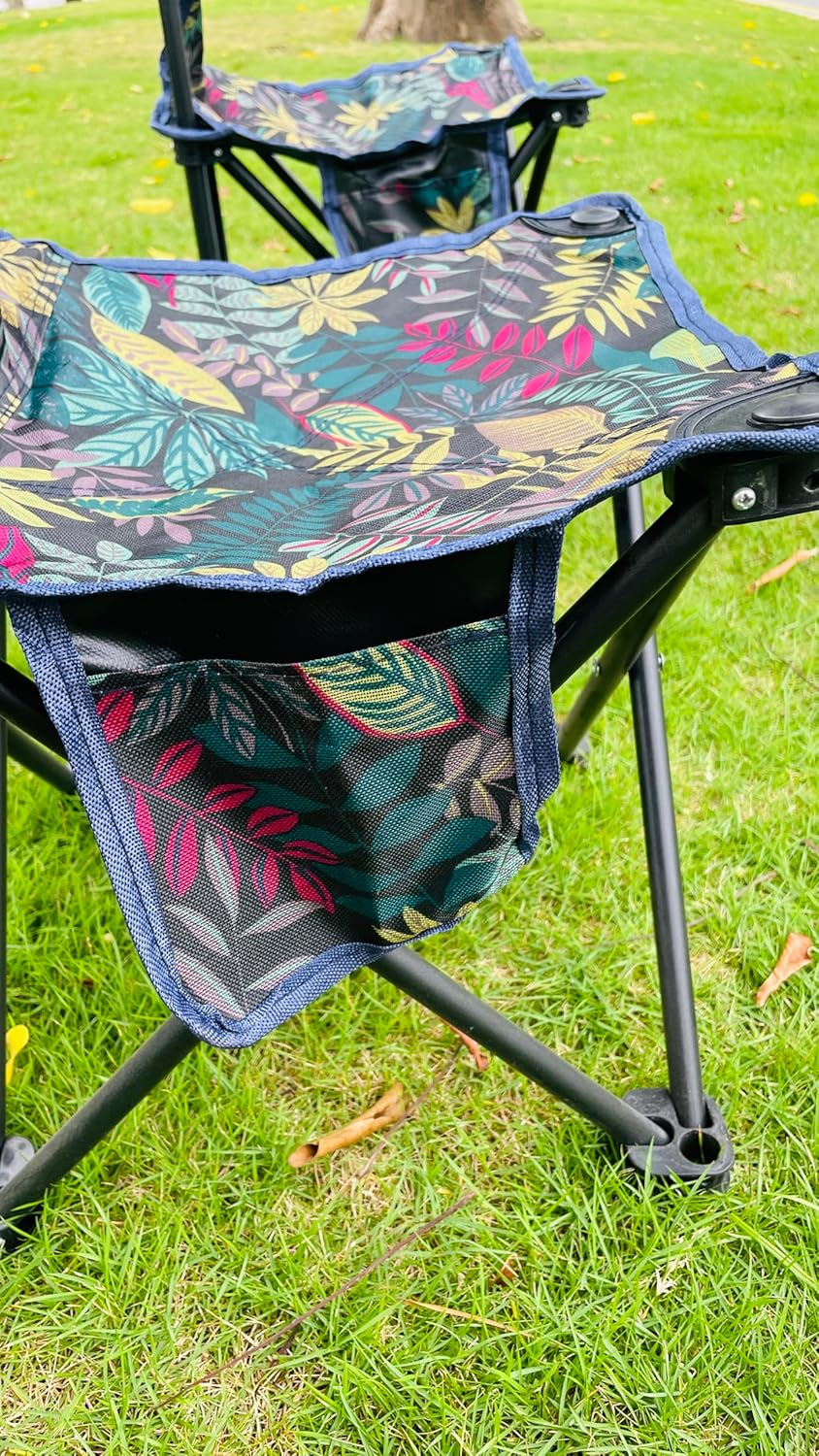 Portable Folding Camping Chair, Tropical Leaf Pattern, 113.4 Kg Capacity, with Carry Bag image number 6